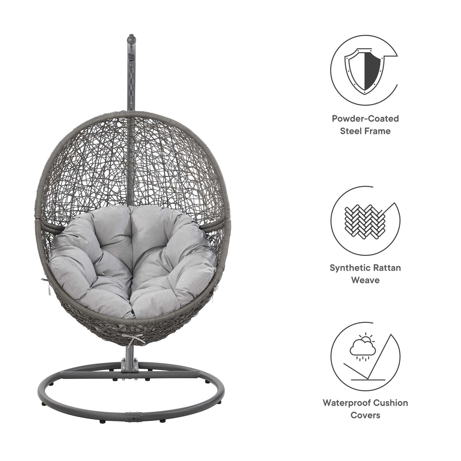 Encase Outdoor Patio Rattan Swing Chair By Modway - EEI-6262 - Image 35