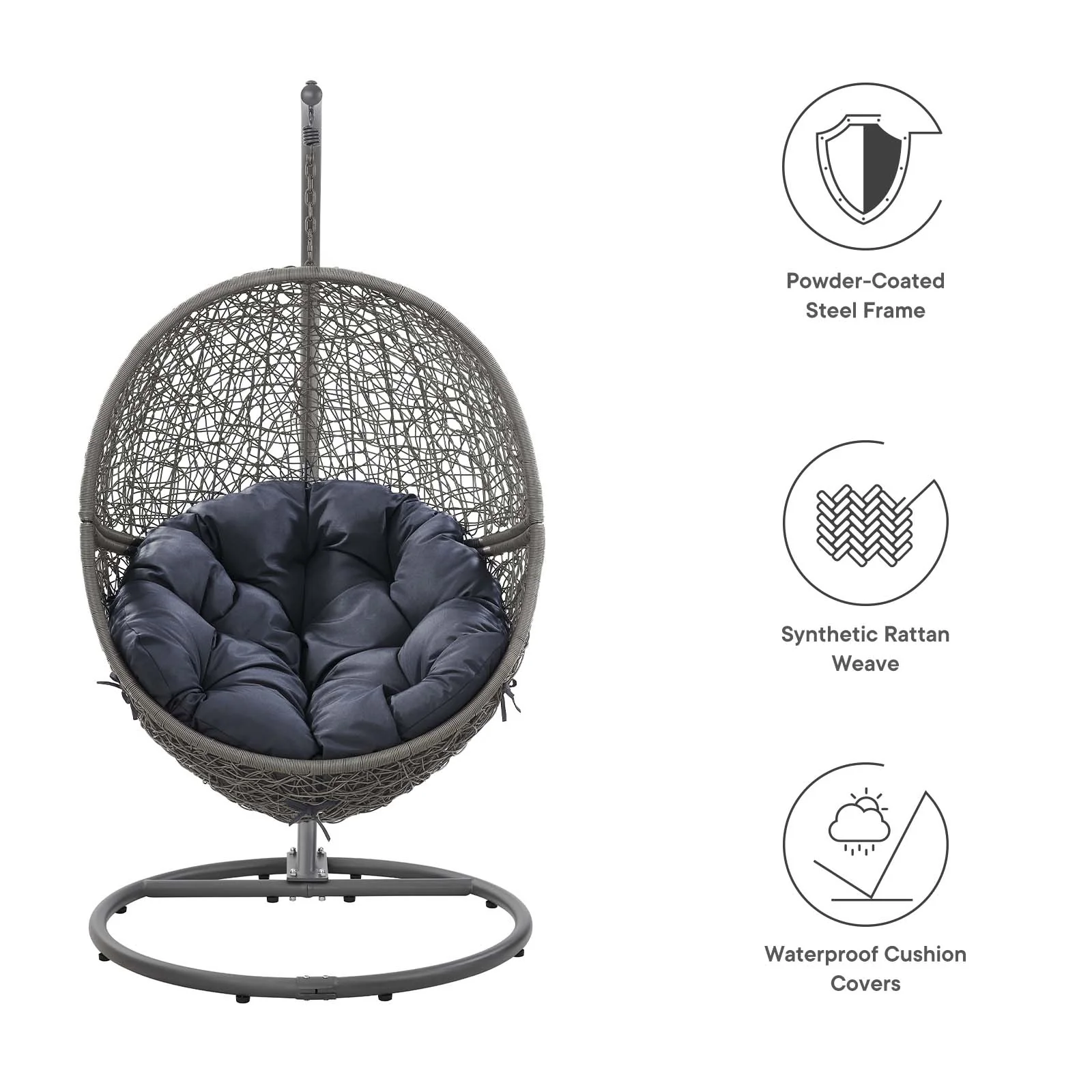 Encase Outdoor Patio Rattan Swing Chair By Modway - EEI-6262 - Image 44