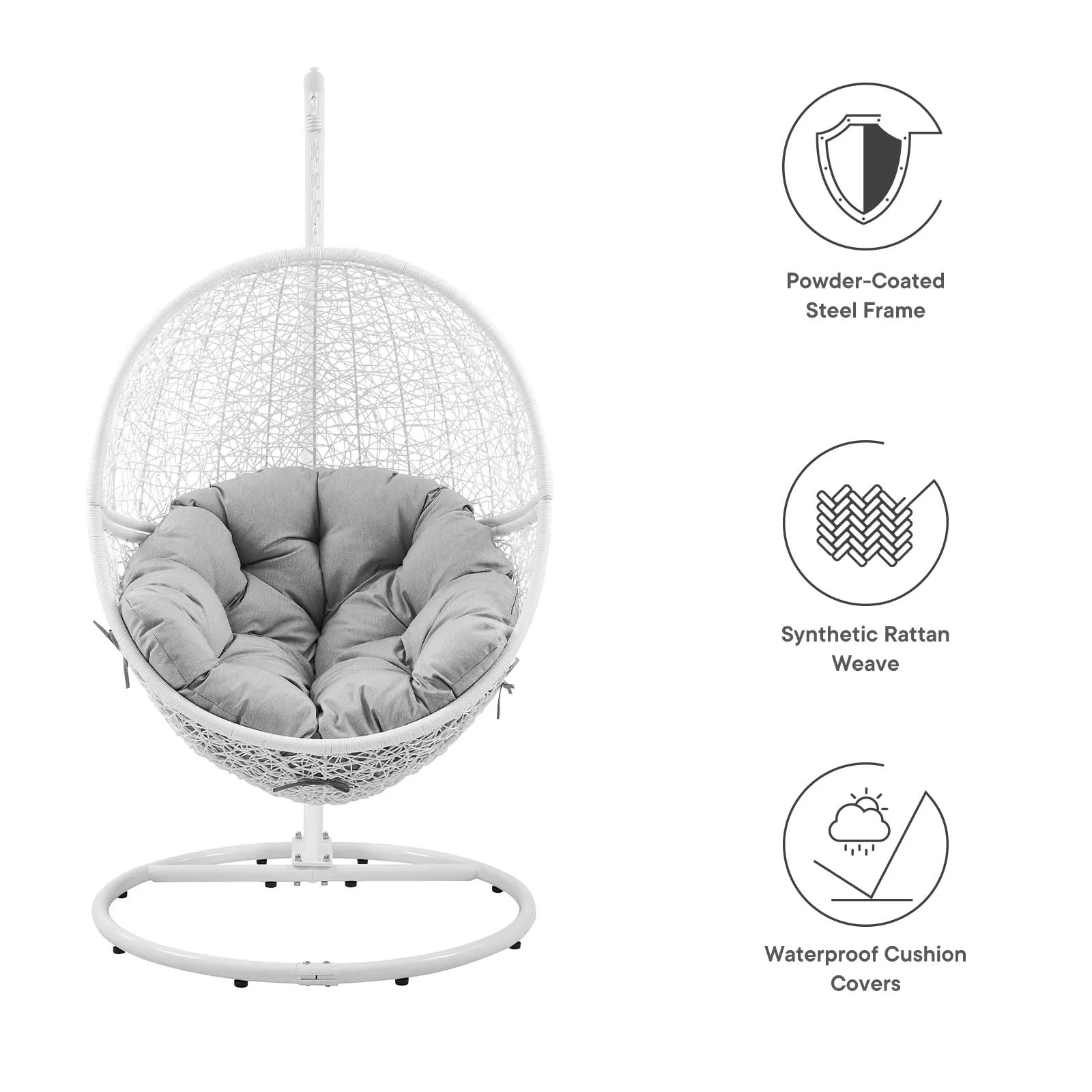 Encase Outdoor Patio Rattan Swing Chair By Modway - EEI-6262 - Image 62