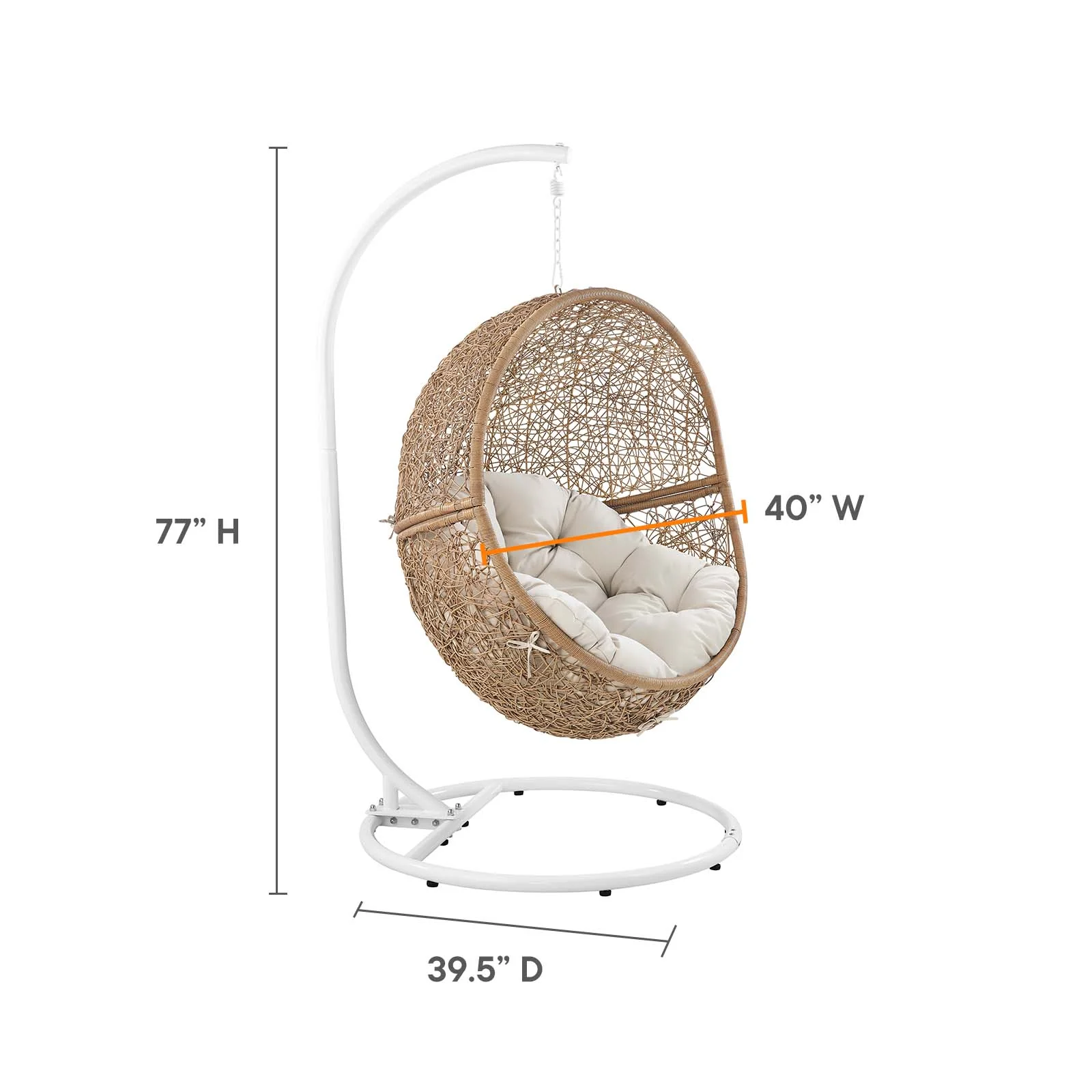 Encase Outdoor Patio Rattan Swing Chair By Modway - EEI-6262 - Image 9