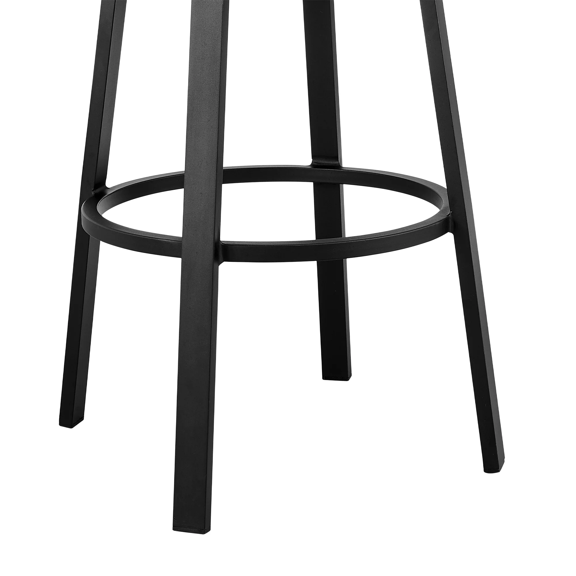 Encinitas Outdoor Patio Counter Height Swivel Bar Stool in Aluminum and Wicker with Grey Cushions By Armen Living - Image 9