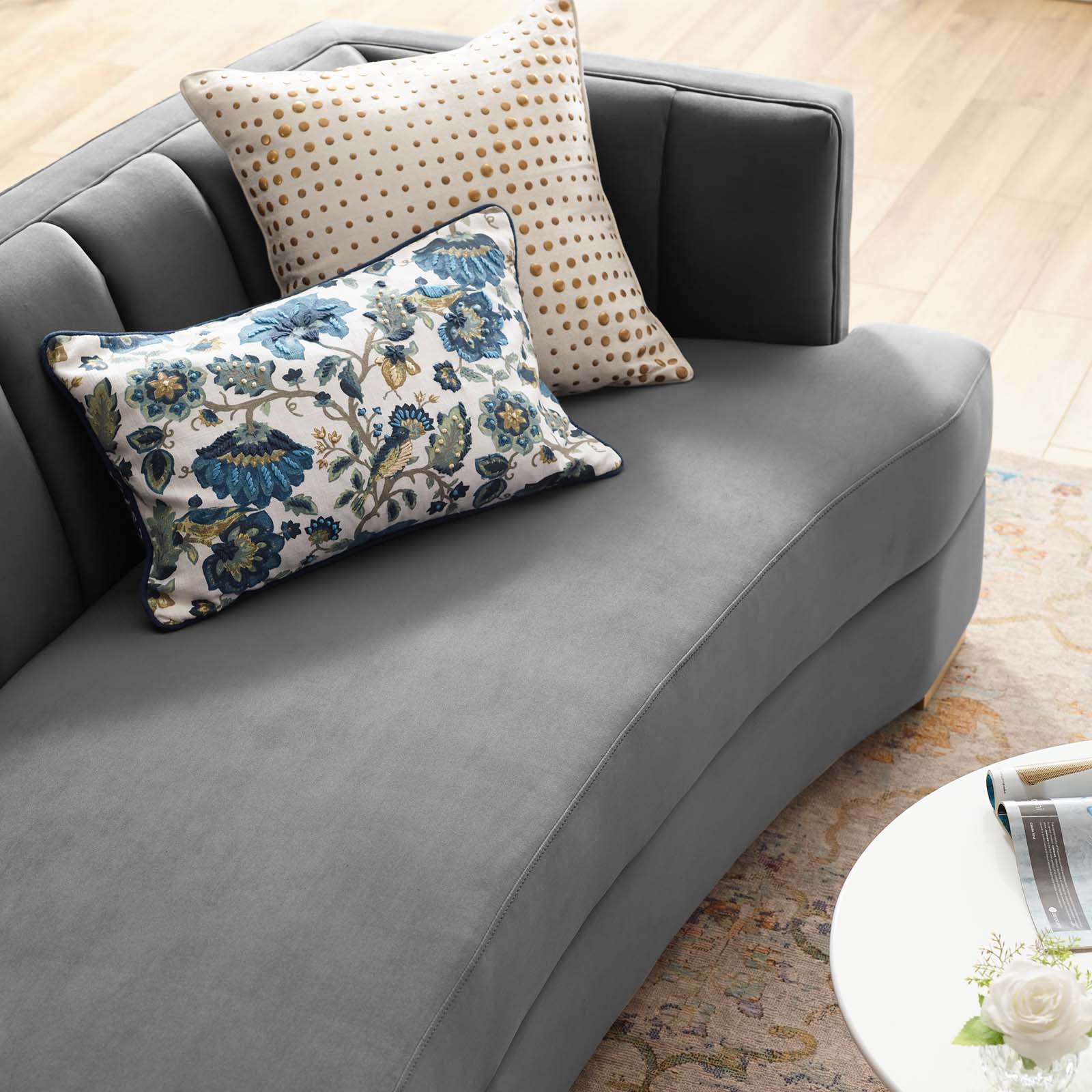 Encompass Channel Tufted Performance Velvet Curved Sofa By Modway - EEI-4134 - Image 7