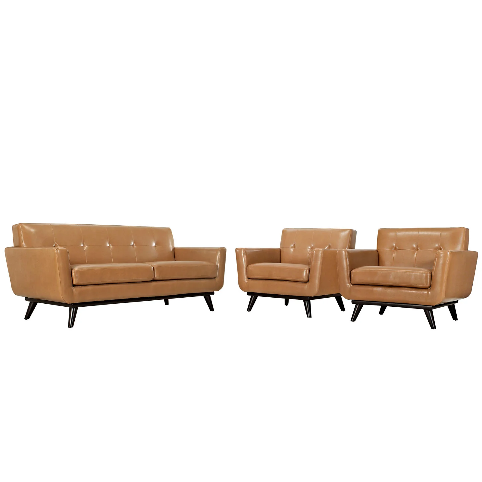 Engage 3 Piece Leather Living Room Set By Modway - EEI-1762 - Image 2