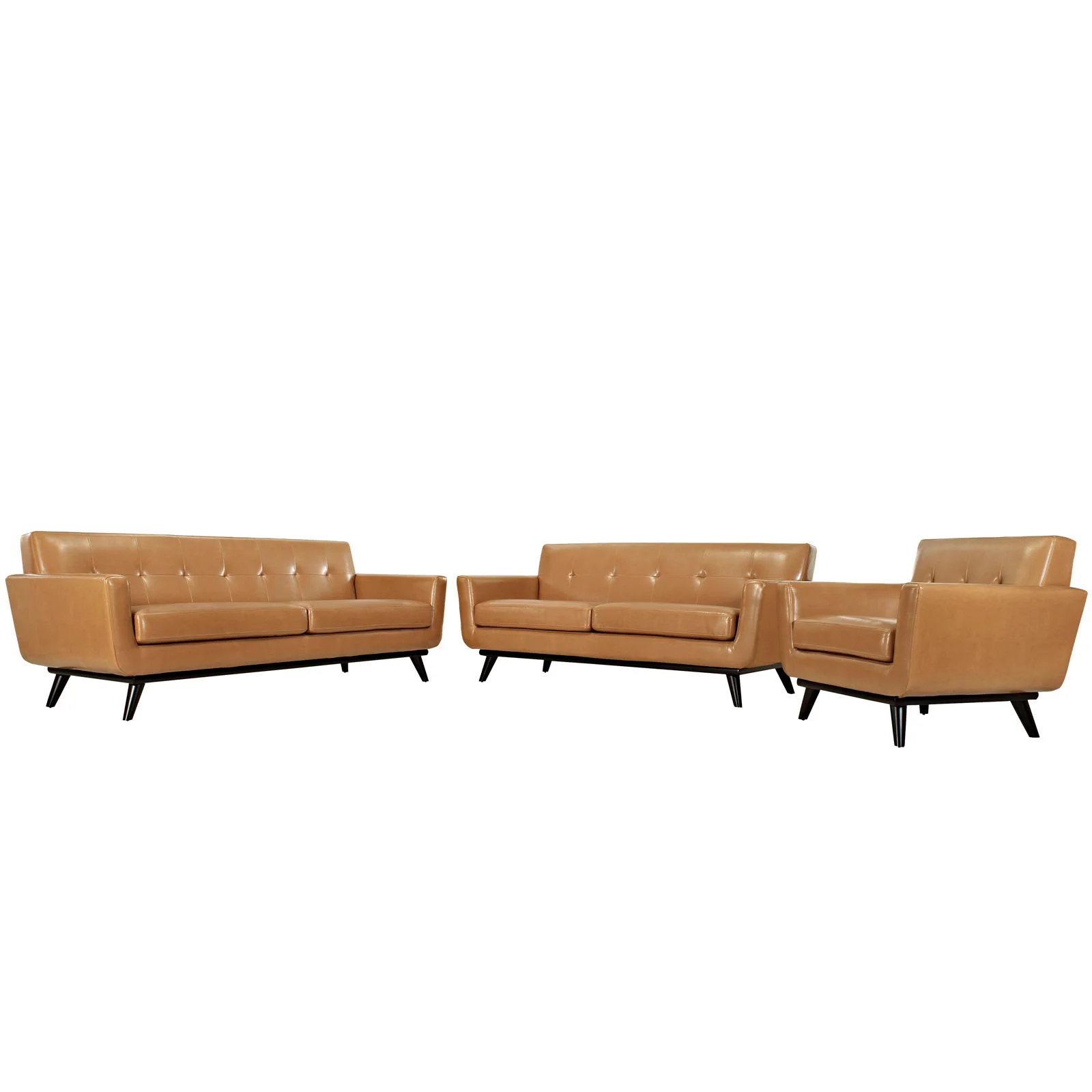 Engage 3 Piece Leather Living Room Set By Modway - EEI-1764 - Image 2