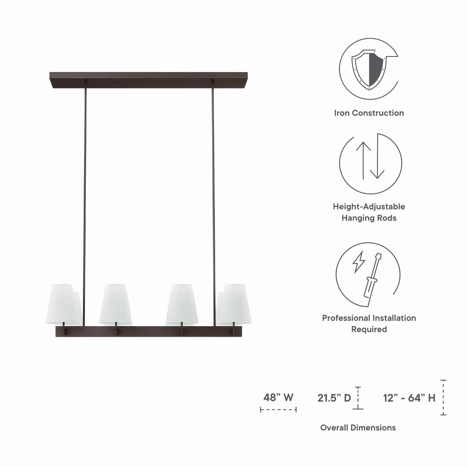 Enthrall 8-Light Chandelier By Modway - EEI-5642 - Image 8