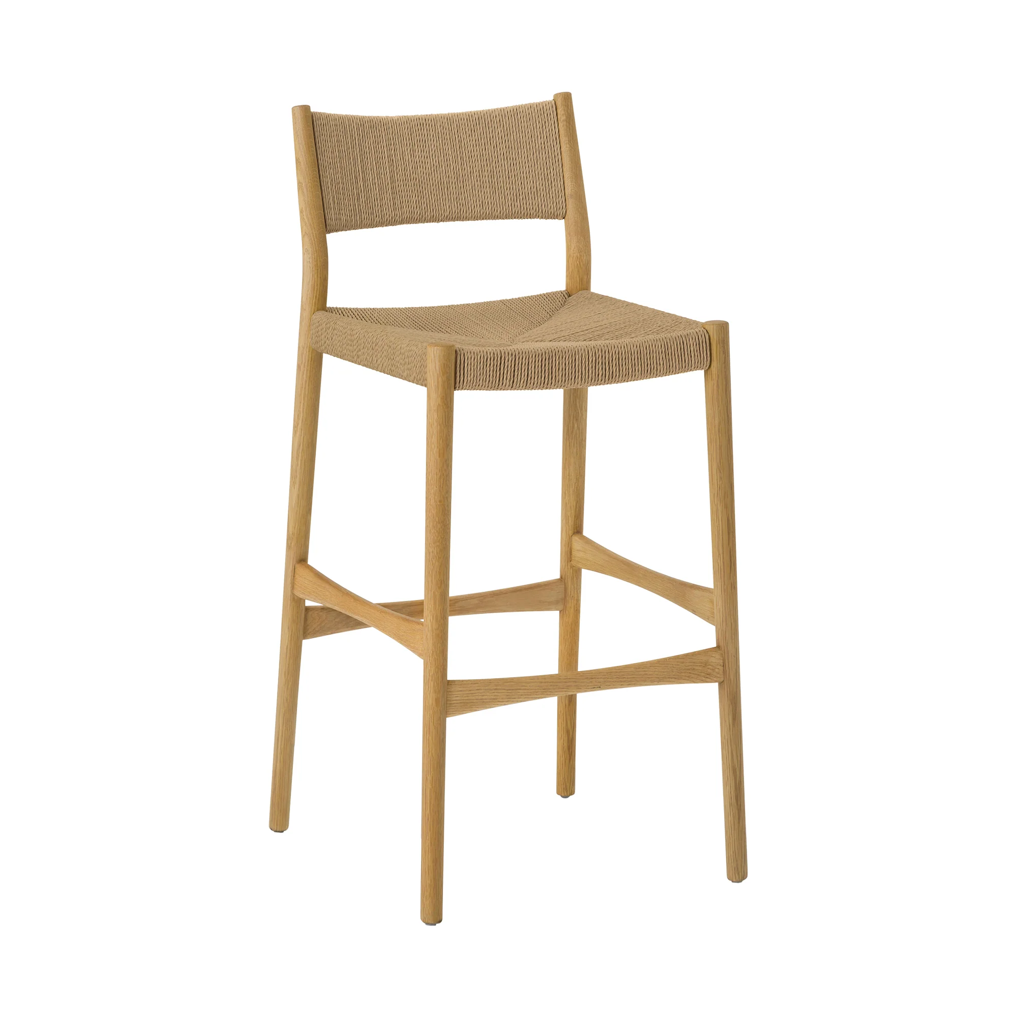Erie Black Woven Paper Cord and Wood Bar Stool By Armen Living - Image 13