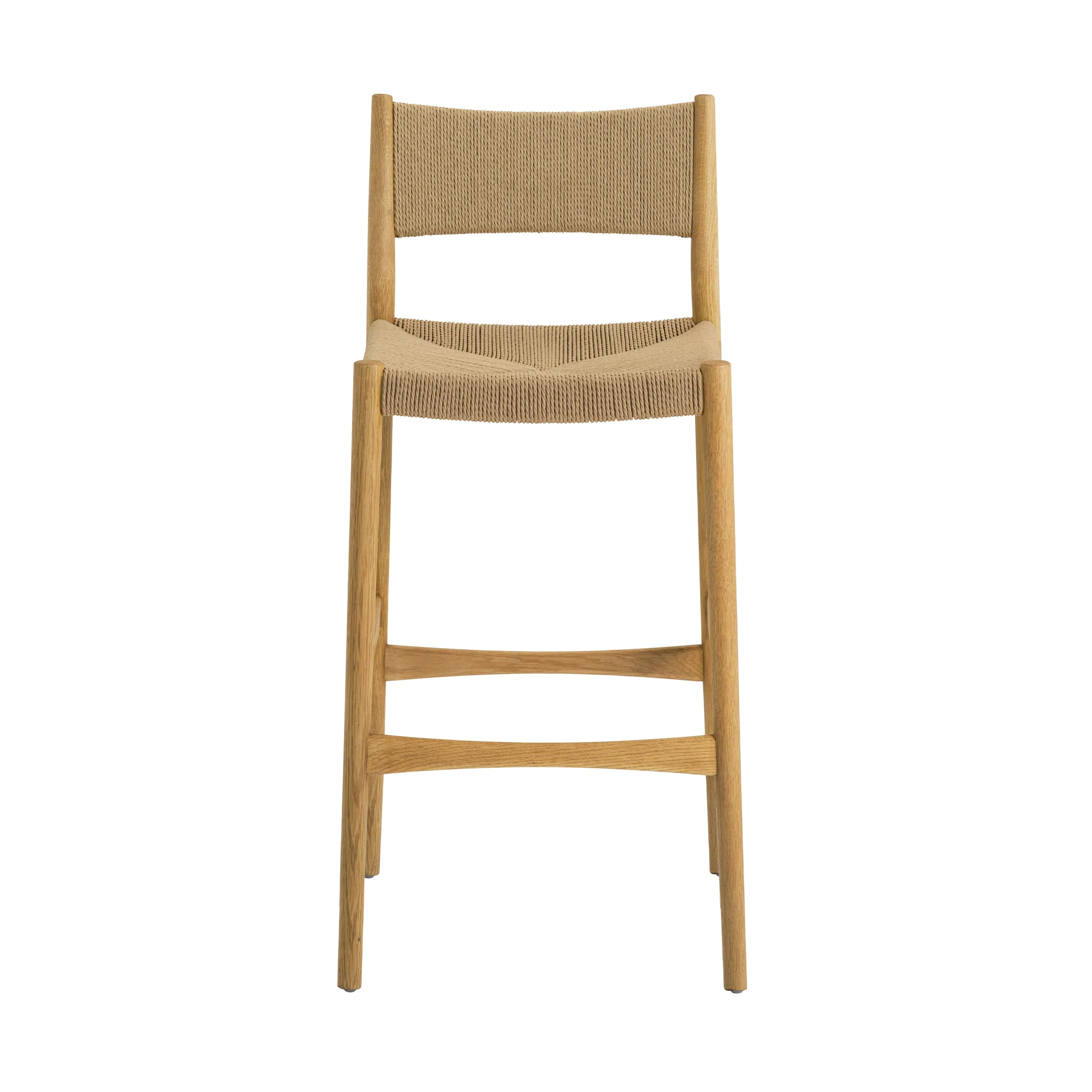 Erie Black Woven Paper Cord and Wood Bar Stool By Armen Living - Image 14