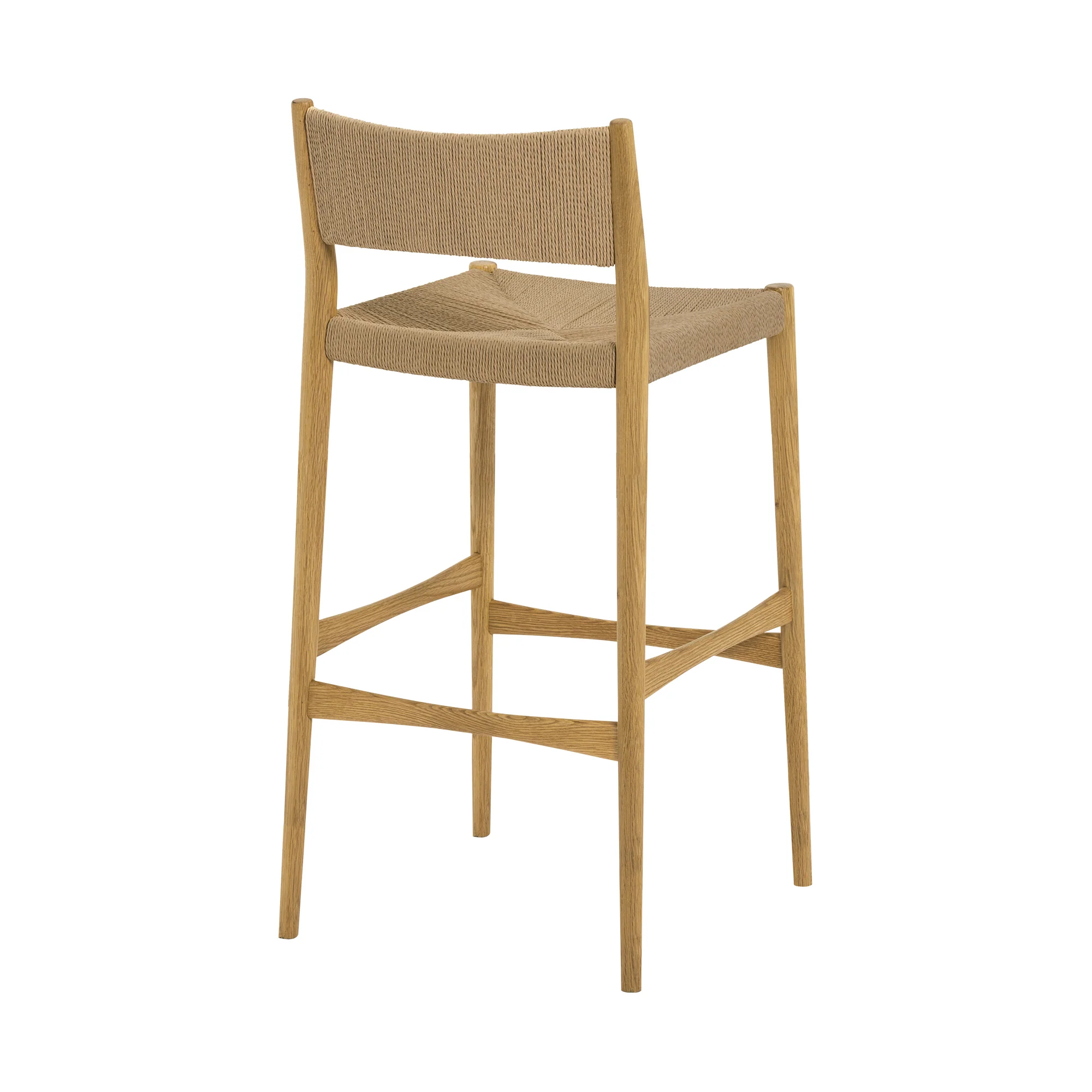 Erie Black Woven Paper Cord and Wood Bar Stool By Armen Living - Image 16