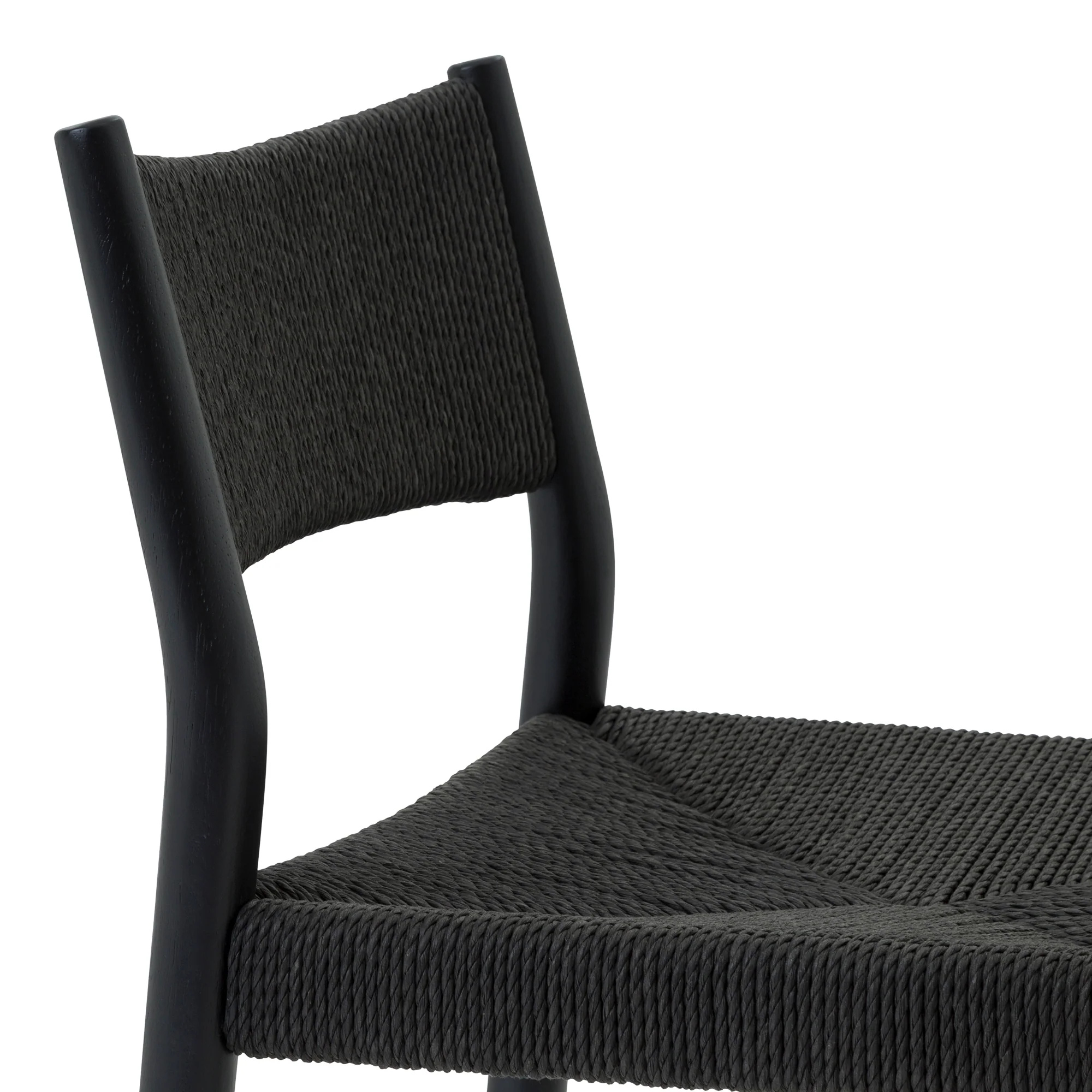 Erie Black Woven Paper Cord and Wood Bar Stool By Armen Living - Image 8