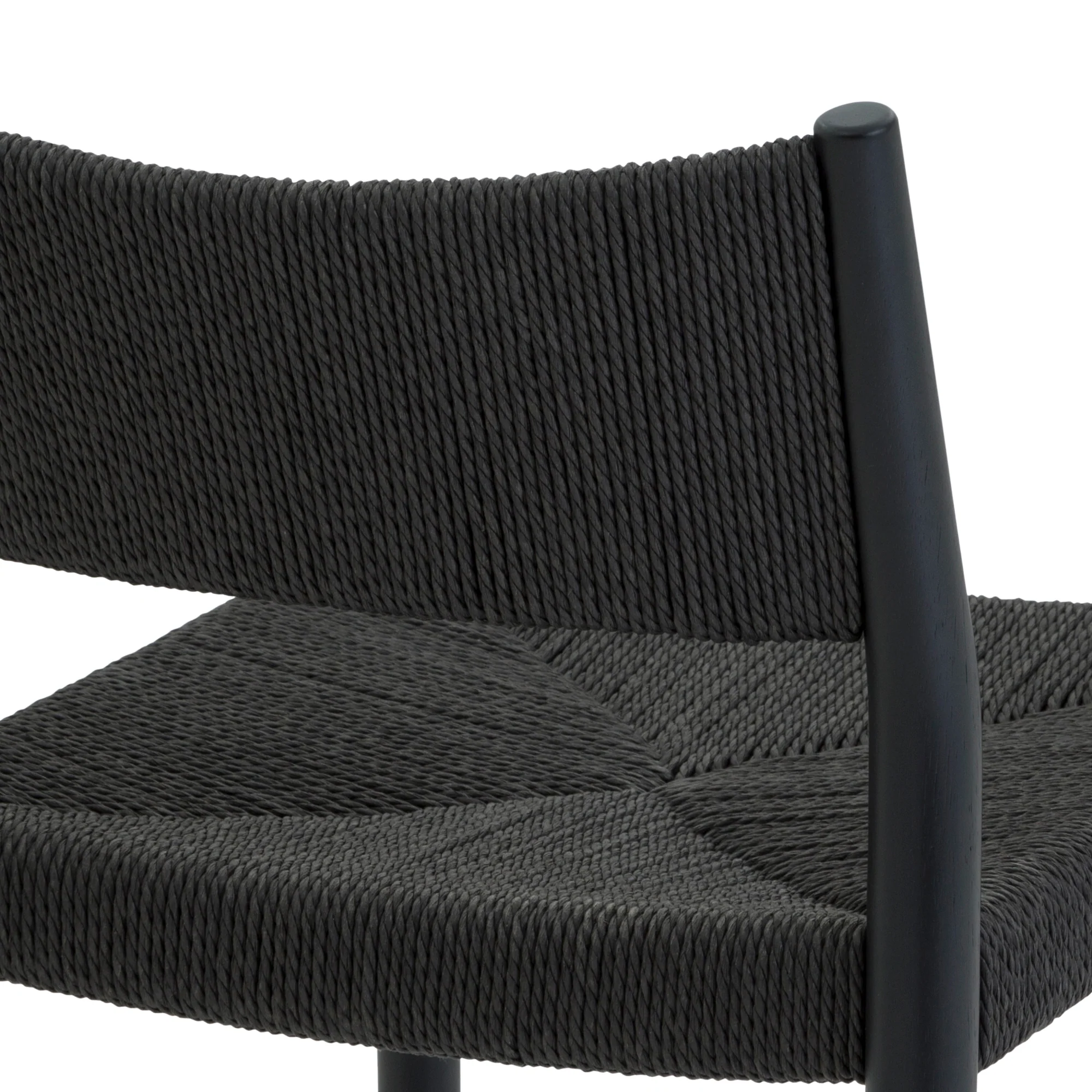 Erie Black Woven Paper Cord and Wood Bar Stool By Armen Living - Image 9