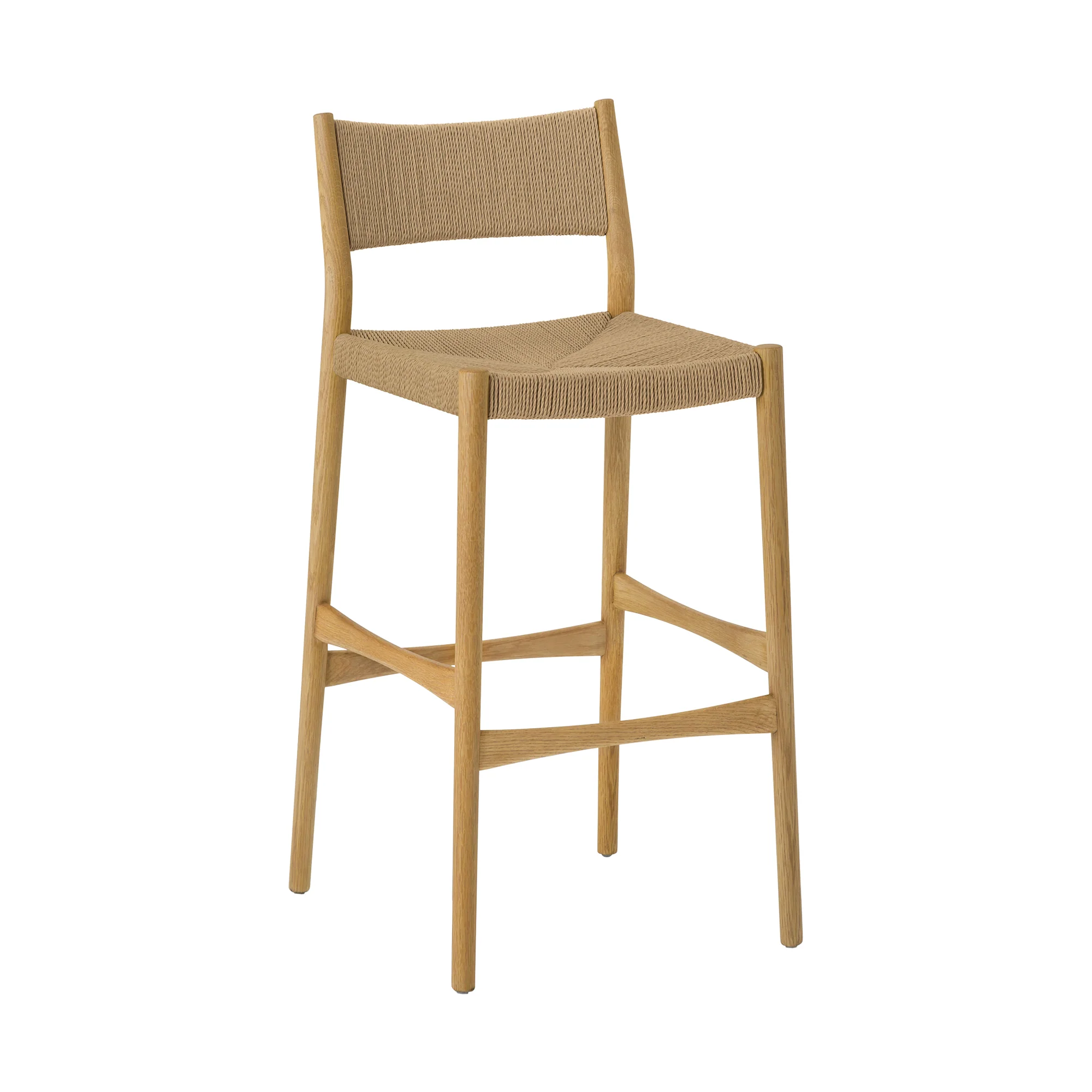 Erie Black Woven Paper Cord and Wood Counter Stool By Armen Living - Image 13
