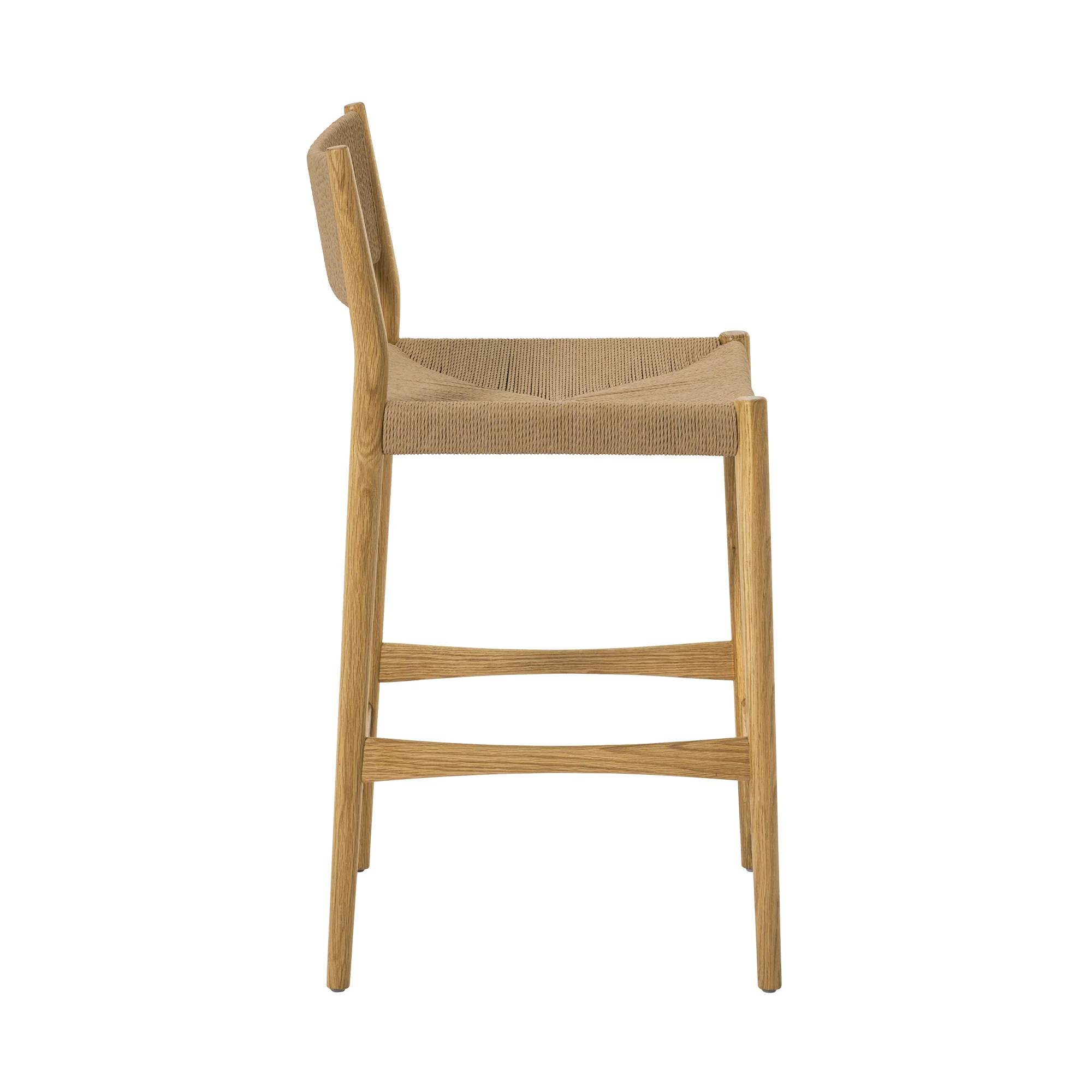 Erie Black Woven Paper Cord and Wood Counter Stool By Armen Living - Image 15