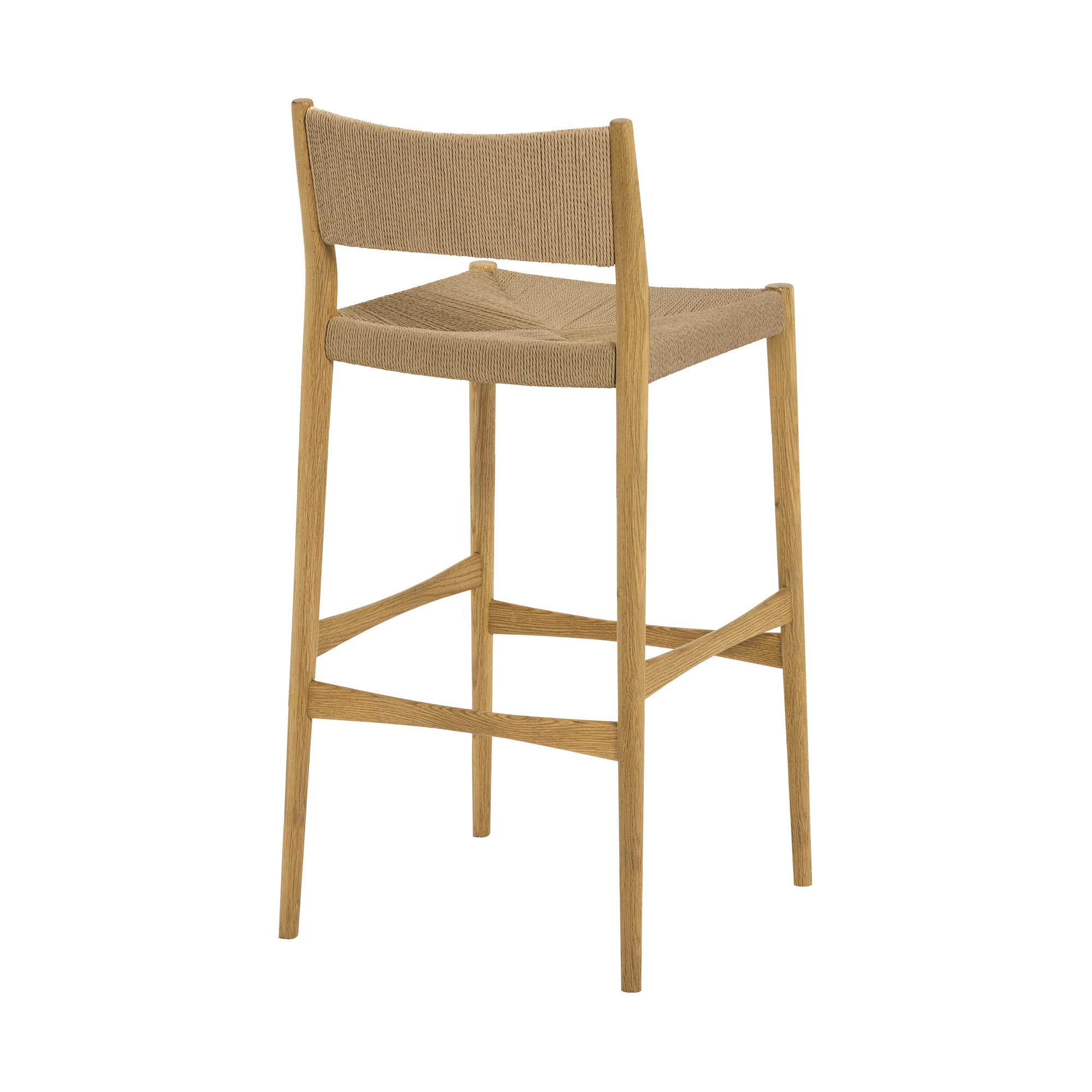 Erie Black Woven Paper Cord and Wood Counter Stool By Armen Living - Image 16