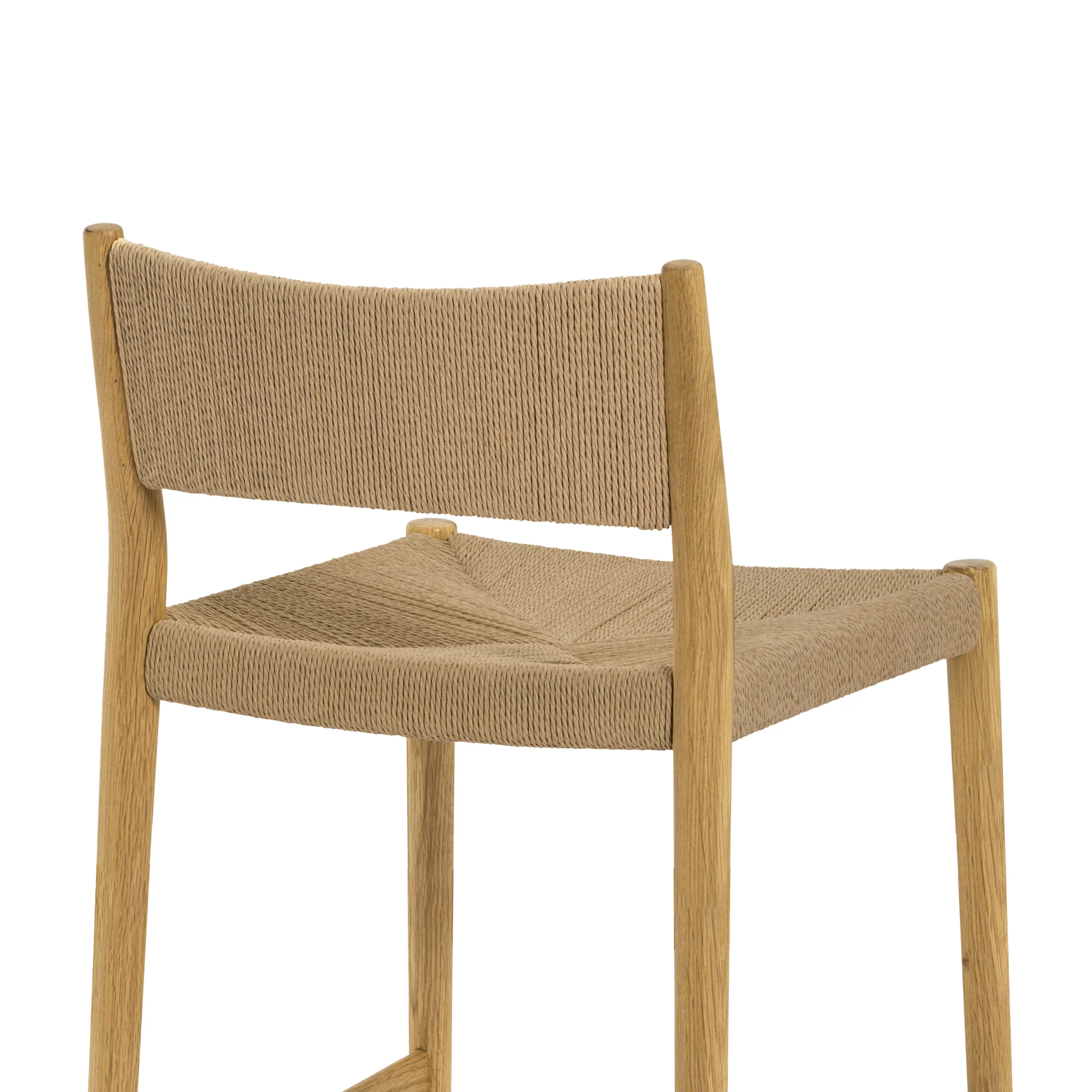 Erie Black Woven Paper Cord and Wood Counter Stool By Armen Living - Image 18