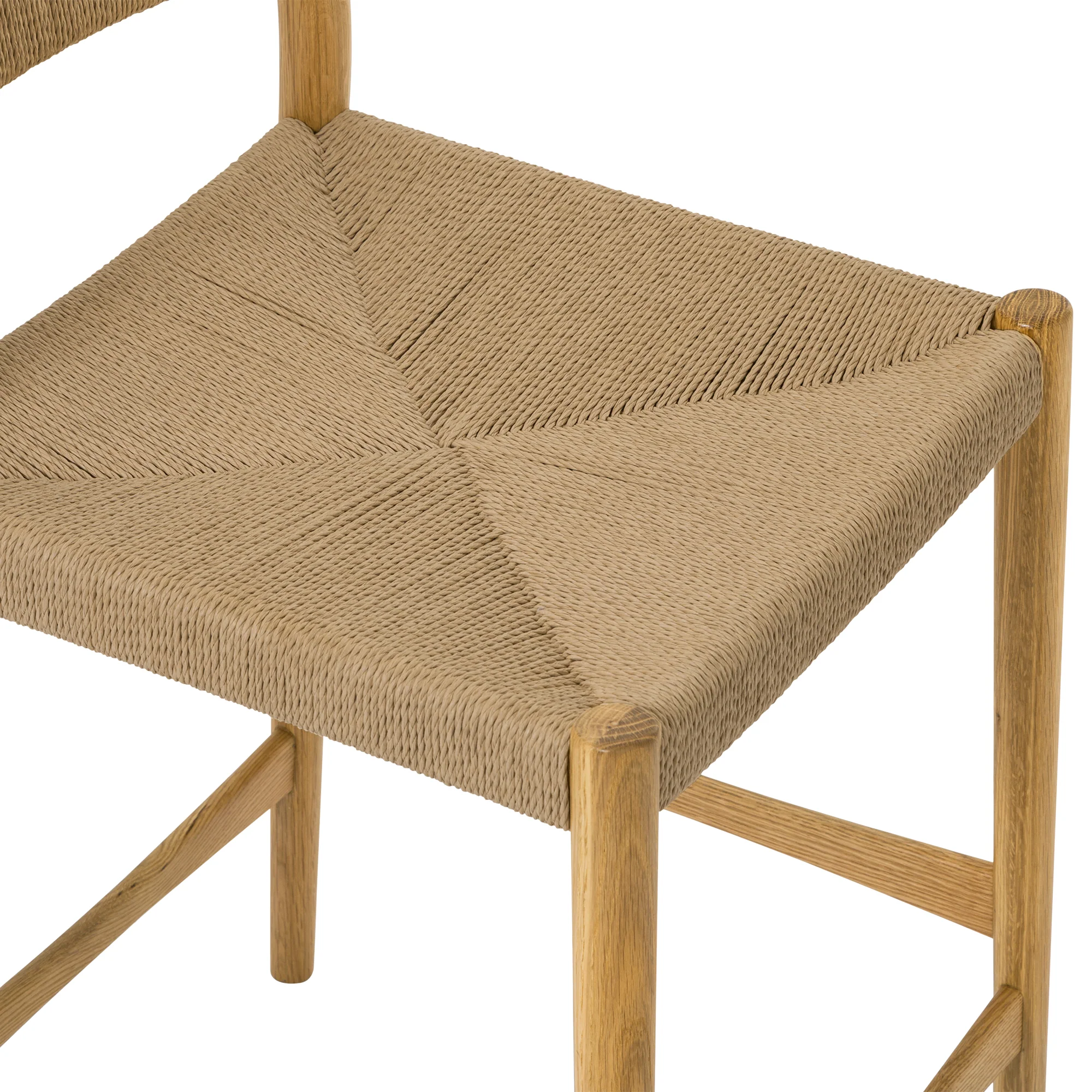Erie Black Woven Paper Cord and Wood Counter Stool By Armen Living - Image 19