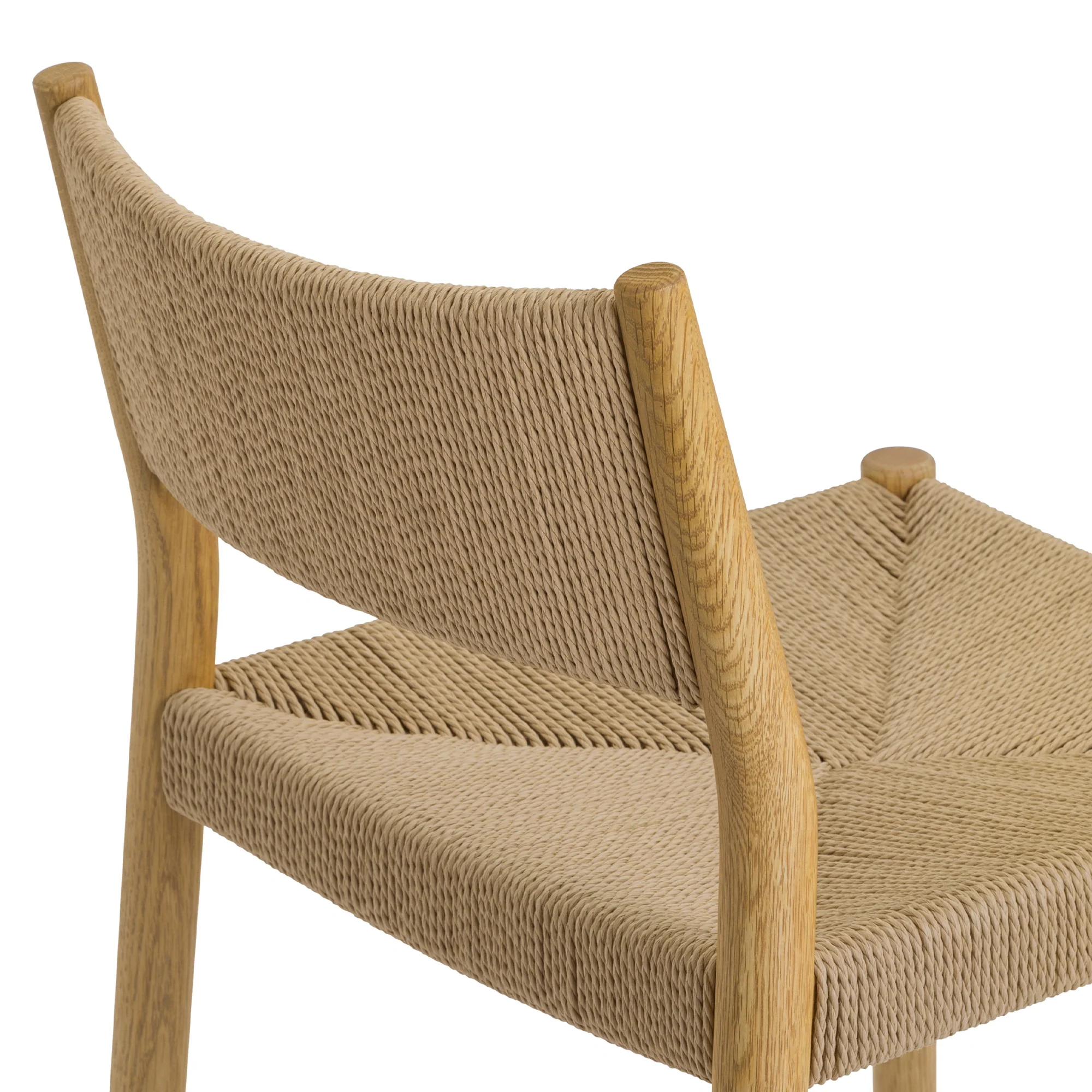 Erie Black Woven Paper Cord and Wood Counter Stool By Armen Living - Image 20
