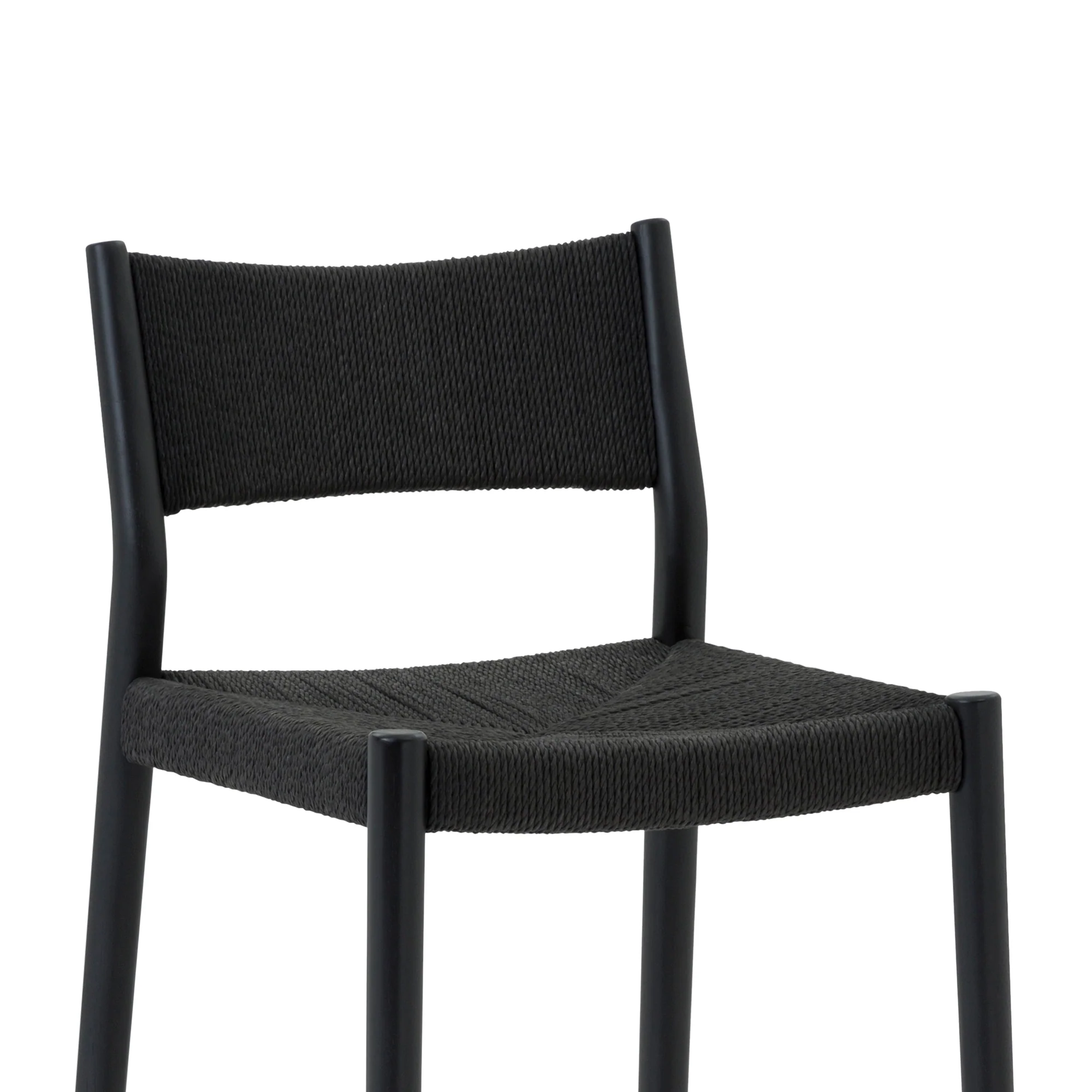 Erie Black Woven Paper Cord and Wood Counter Stool By Armen Living - Image 6