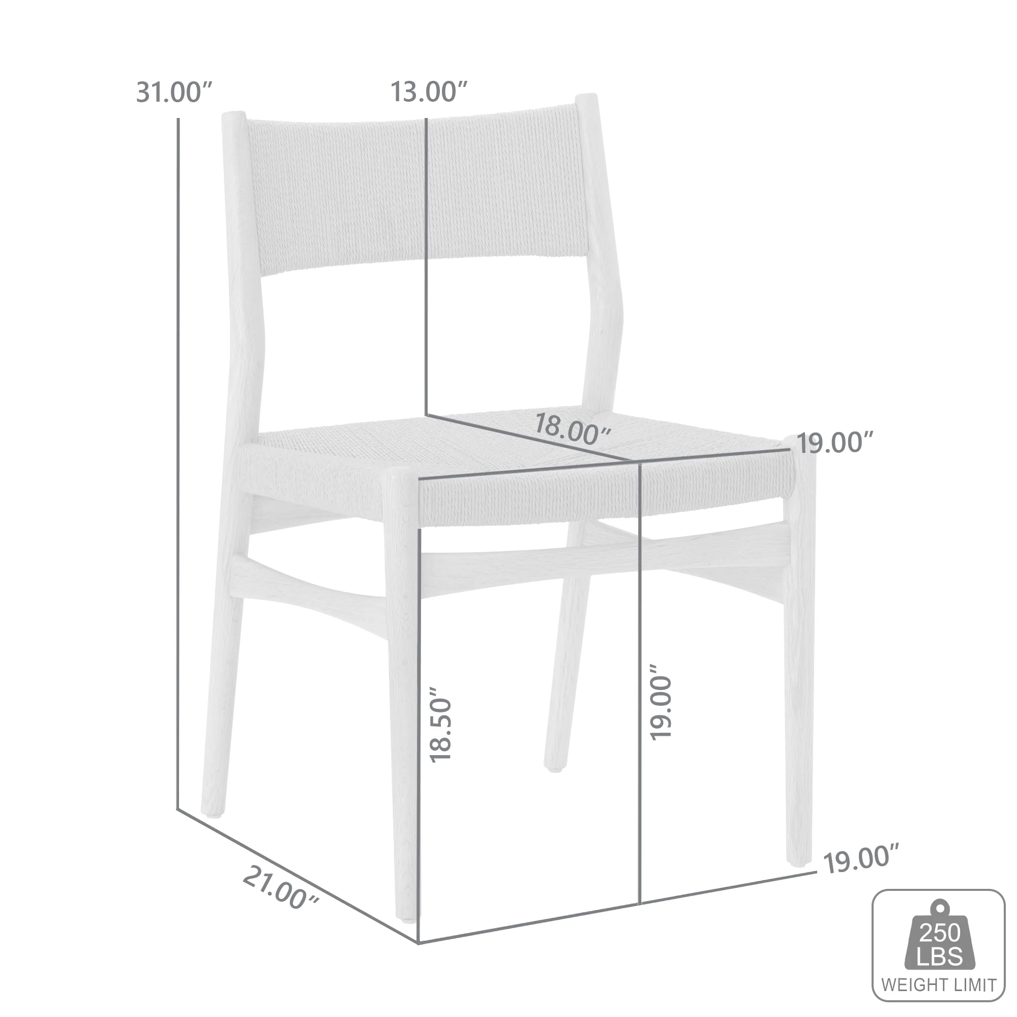 Erie Black Woven Paper Cord and Wood Dining Chairs - Set of 2 By Armen Living - Image 11