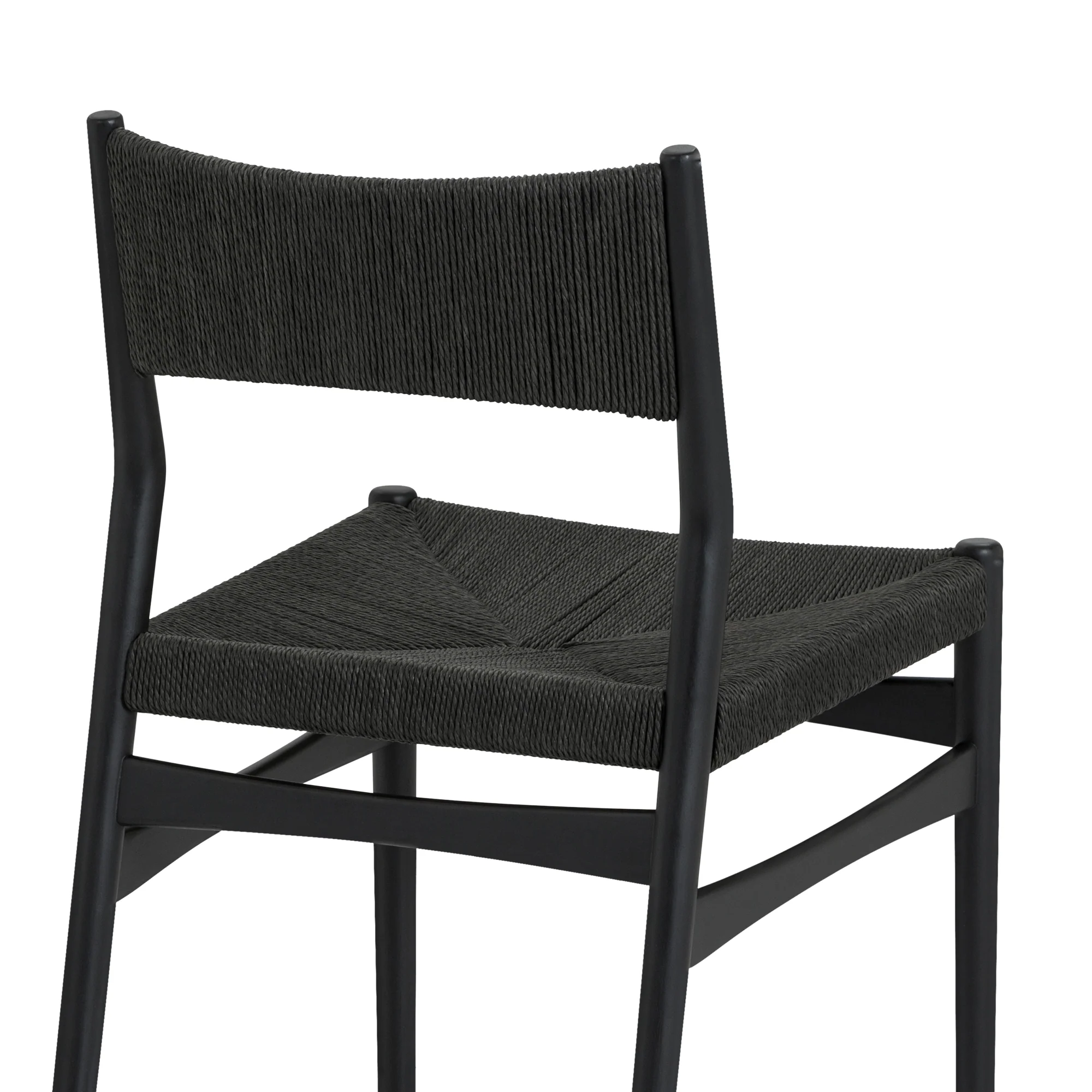 Erie Black Woven Paper Cord and Wood Dining Chairs - Set of 2 By Armen Living - Image 12