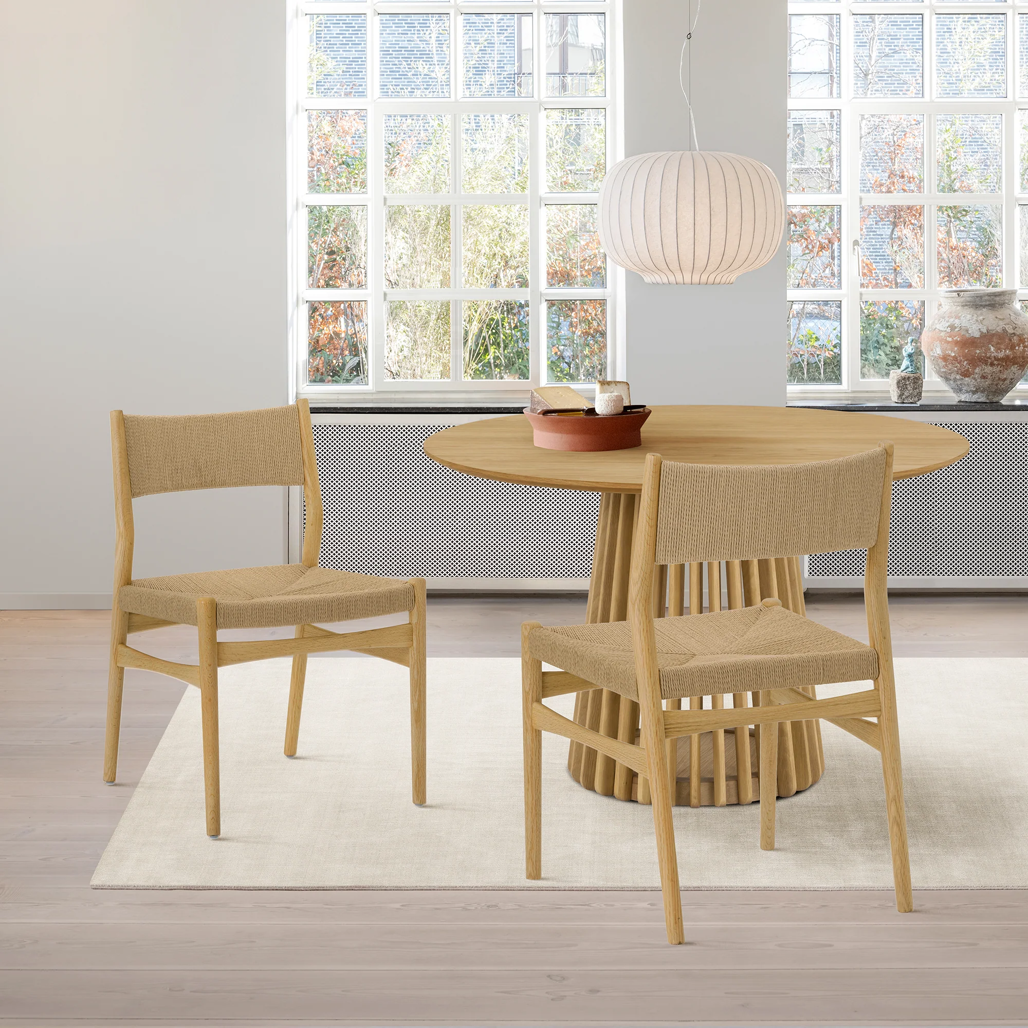 Erie Black Woven Paper Cord and Wood Dining Chairs - Set of 2 By Armen Living - Image 13