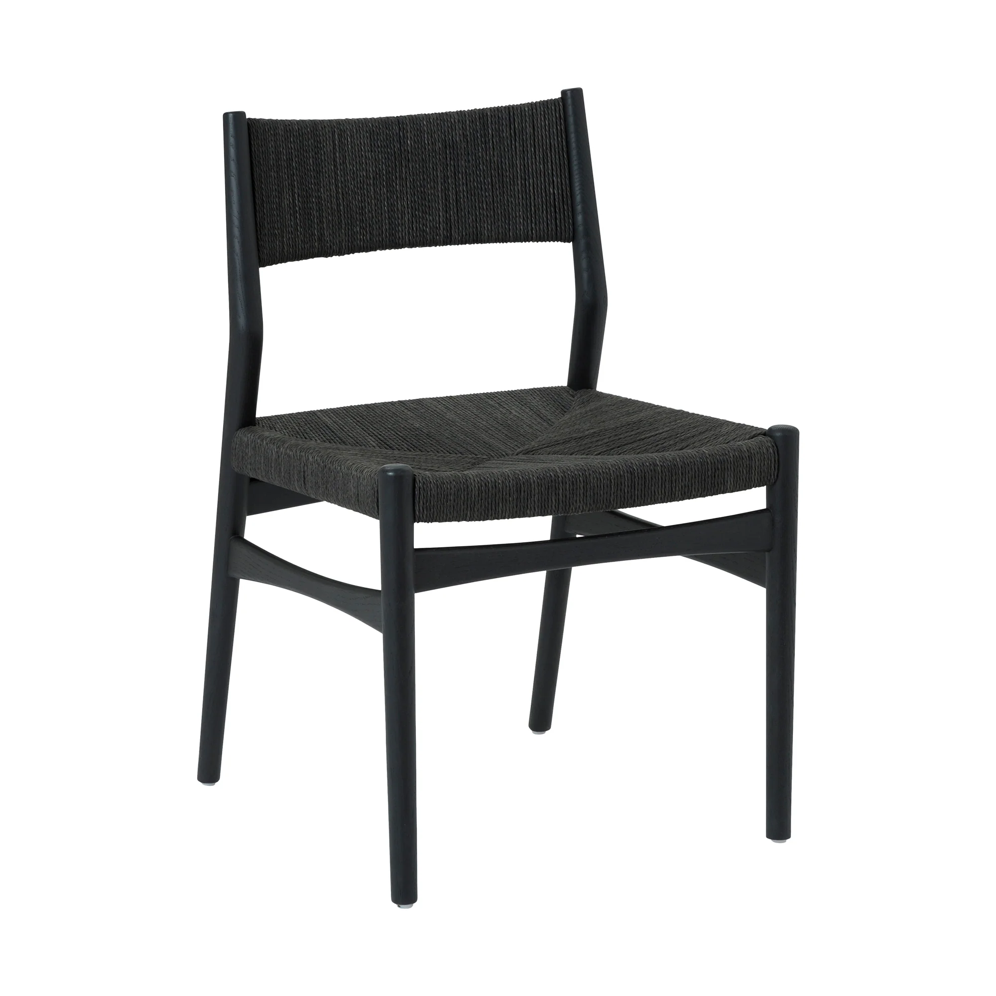 Erie Black Woven Paper Cord and Wood Dining Chairs - Set of 2 By Armen Living - Image 4