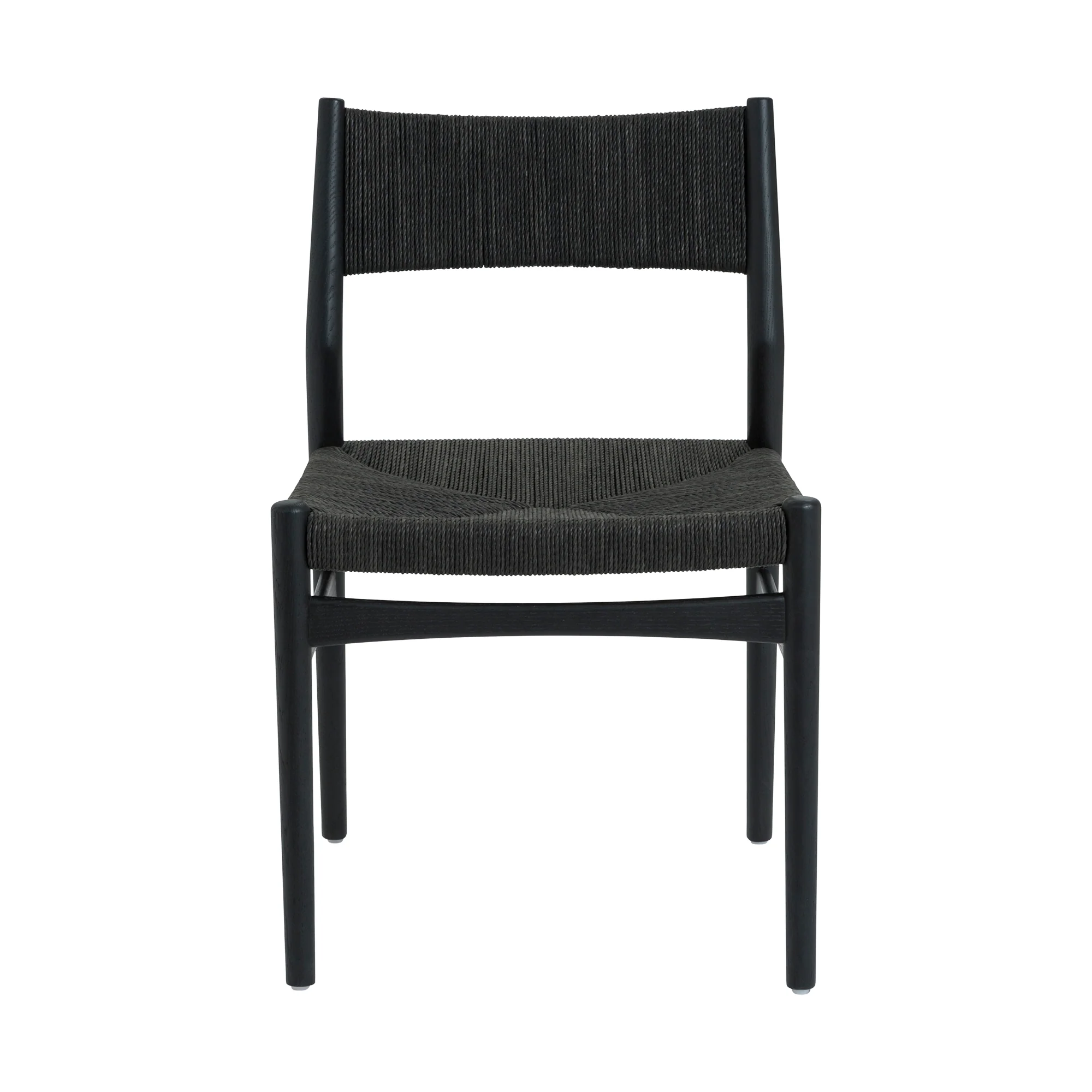 Erie Black Woven Paper Cord and Wood Dining Chairs - Set of 2 By Armen Living - Image 5