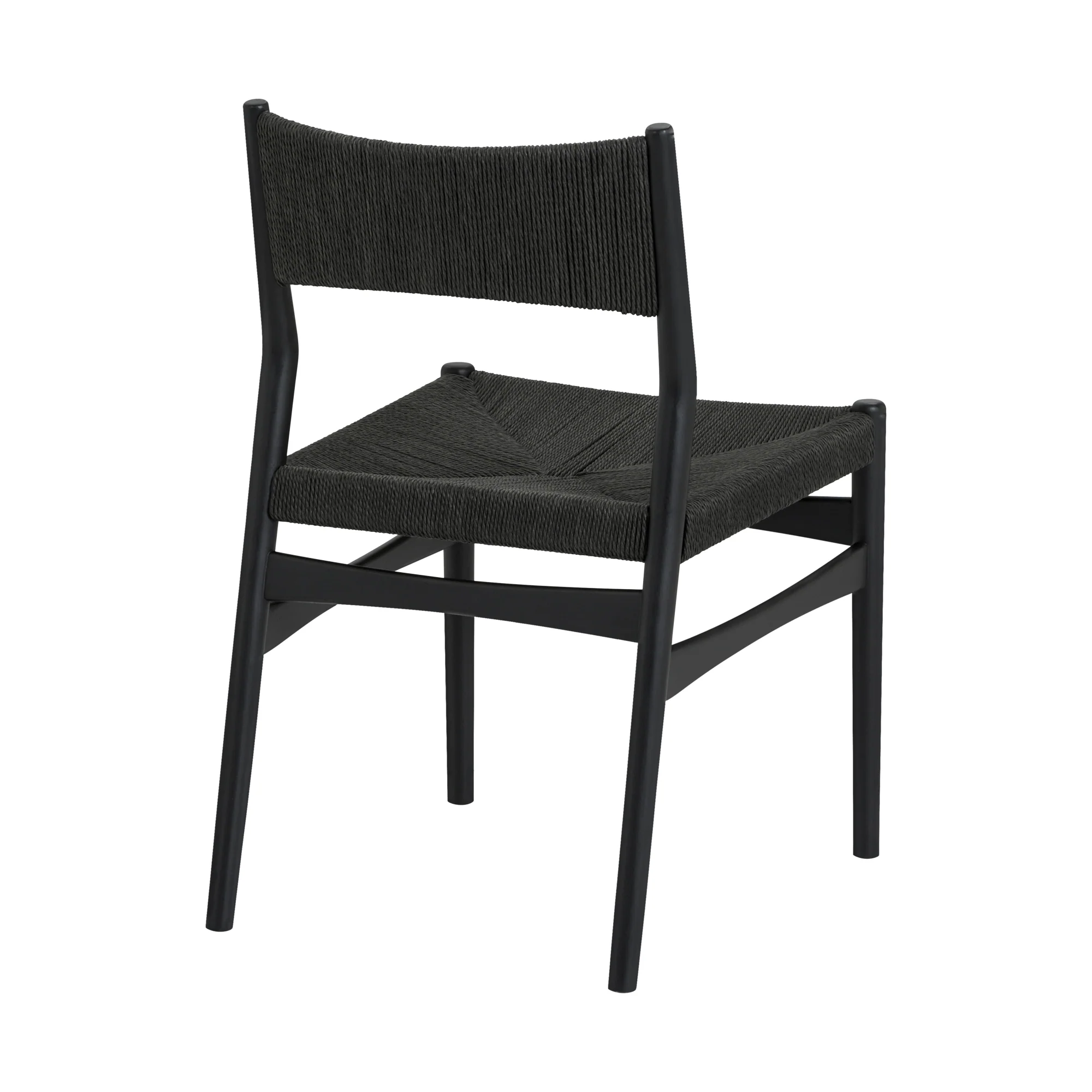 Erie Black Woven Paper Cord and Wood Dining Chairs - Set of 2 By Armen Living - Image 7