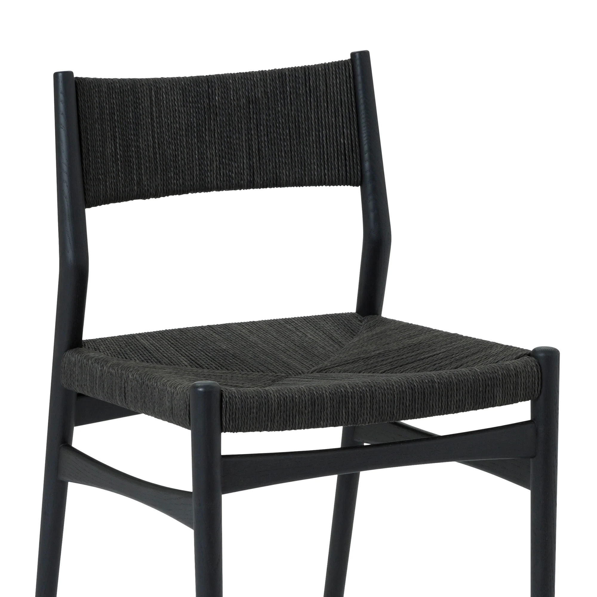 Erie Black Woven Paper Cord and Wood Dining Chairs - Set of 2 By Armen Living - Image 8