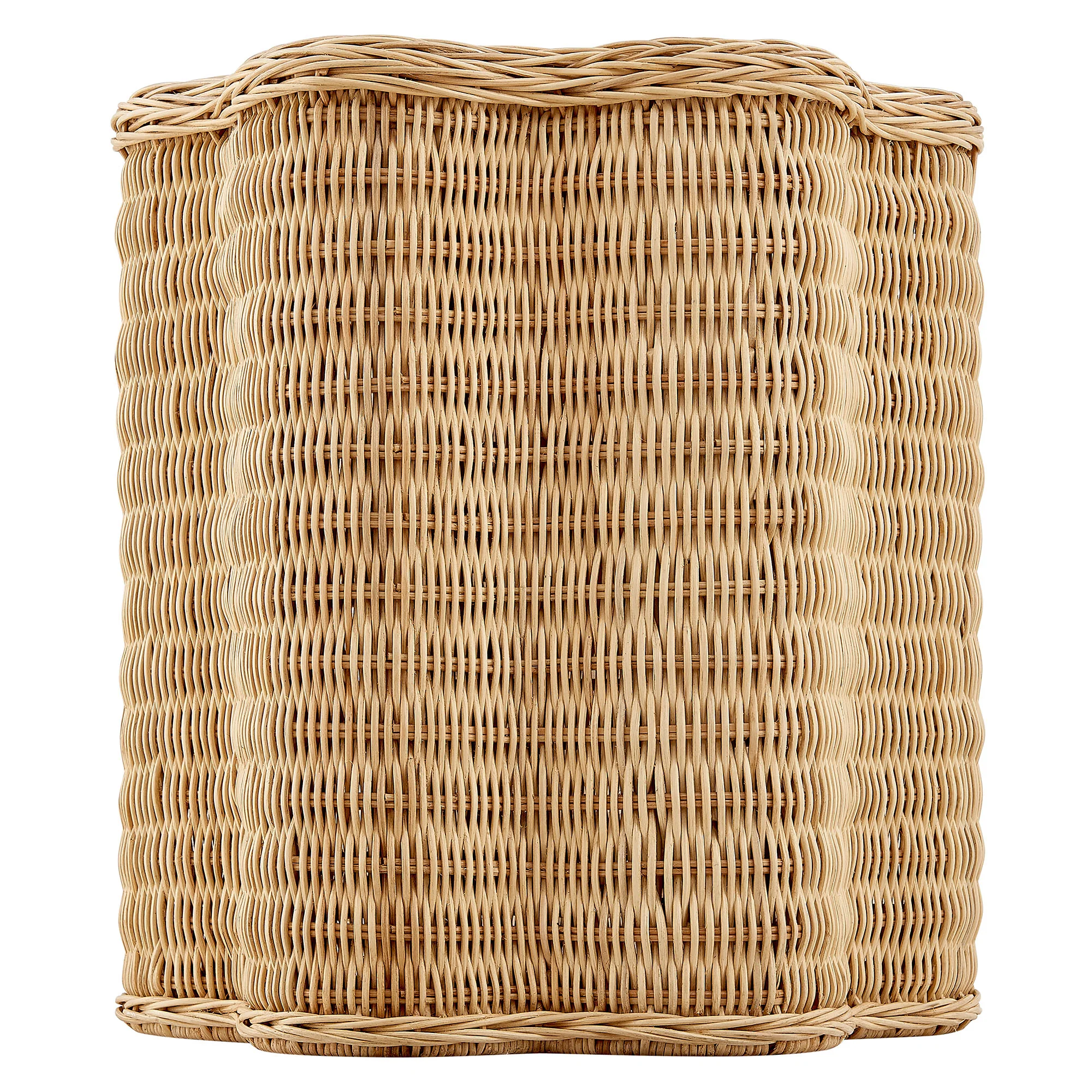 Erika Scalloped Natural Rattan Side Table by Modway - Image 3