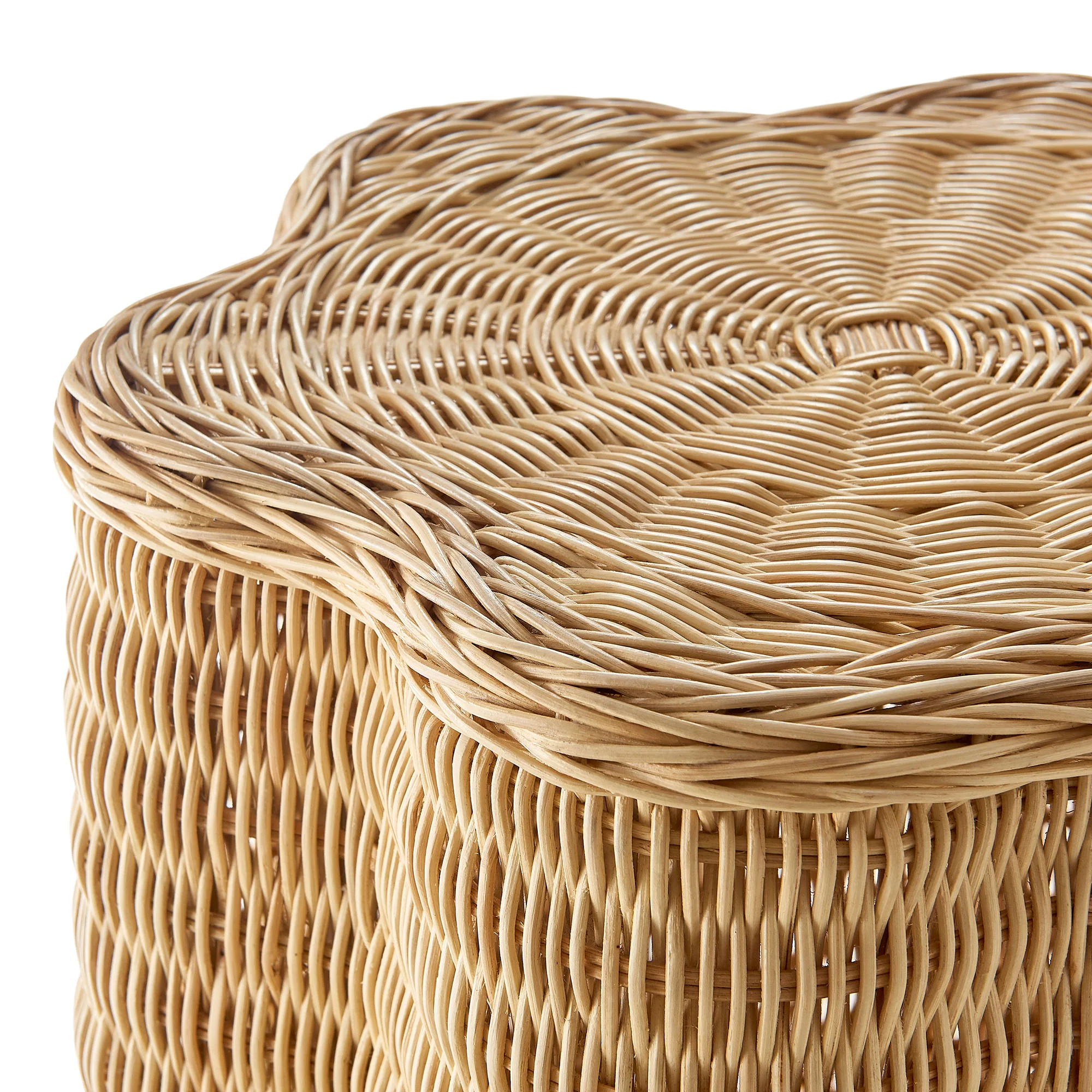Erika Scalloped Natural Rattan Side Table by Modway - Image 5