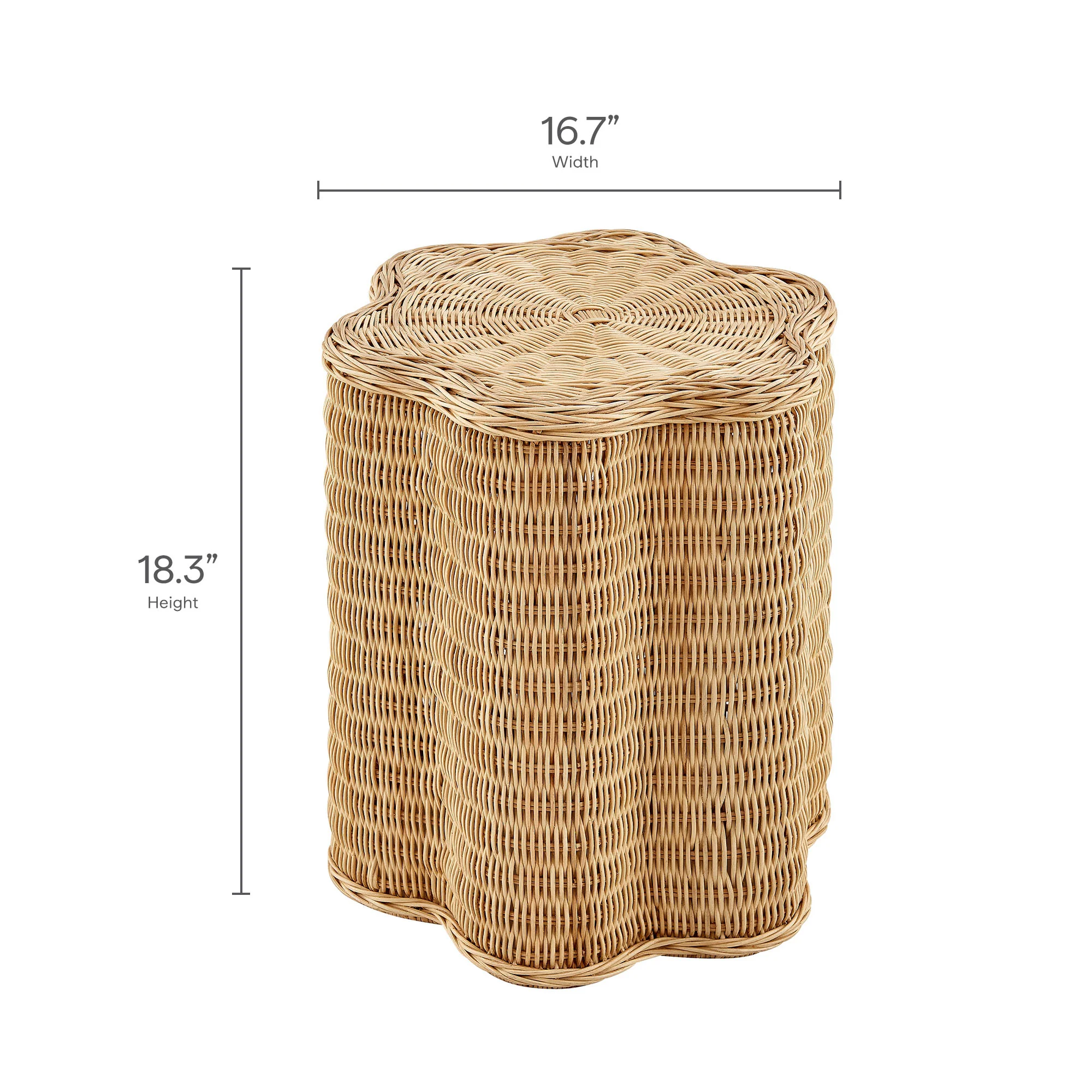 Erika Scalloped Natural Rattan Side Table by Modway - Image 8