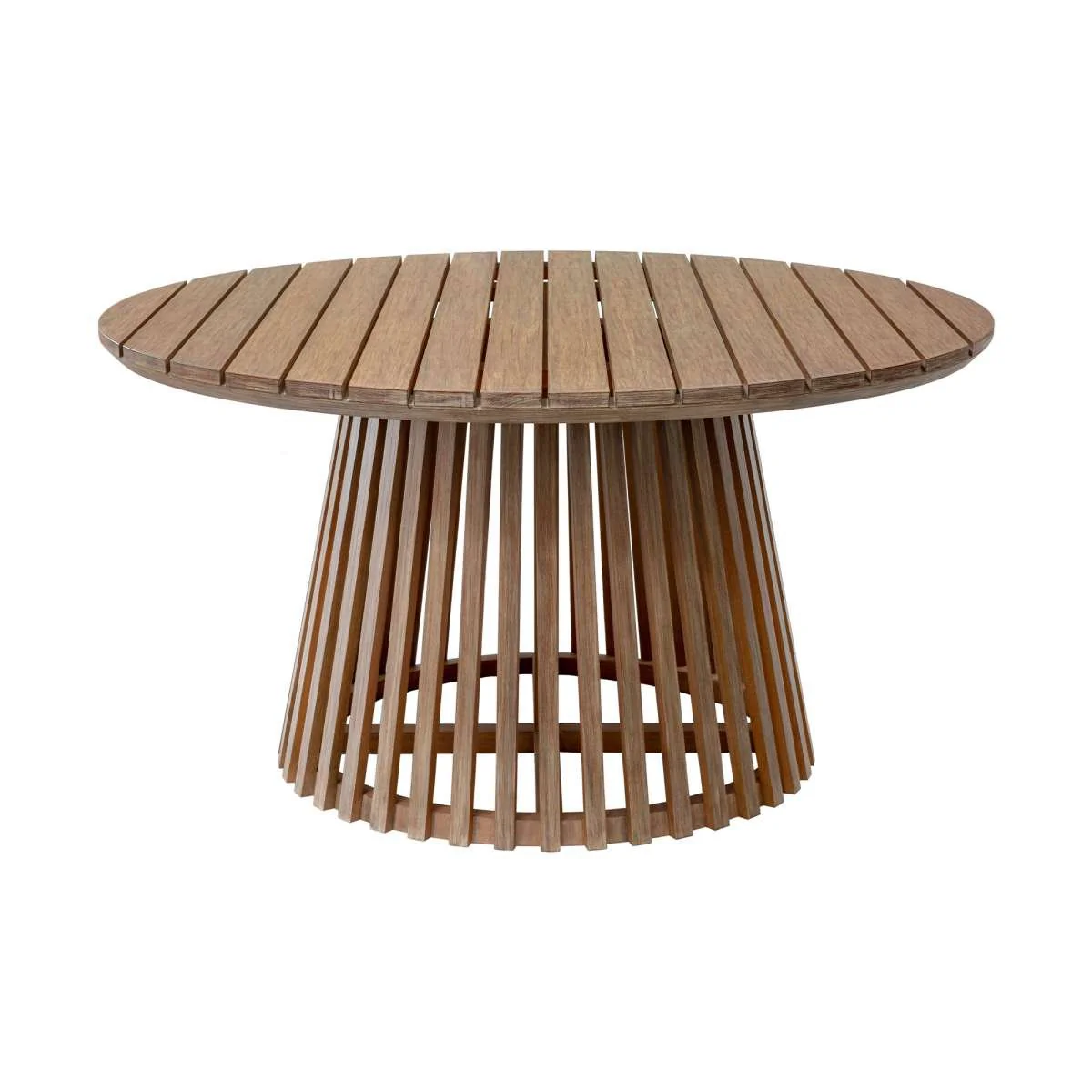 Escondido Doris Outdoor Patio 5 Piece Round Dining Set in Eucalyptus Wood and Black Rope By Armen Living - Image 4