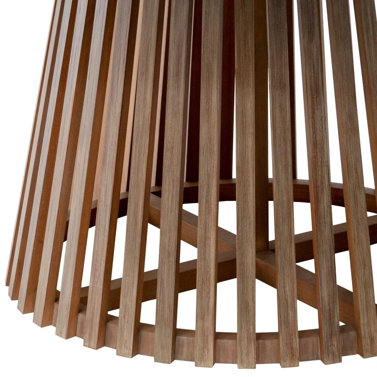 Escondido Outdoor Patio Round Dining Table in Light Eucalyptus Wood By Armen Living - Image 6