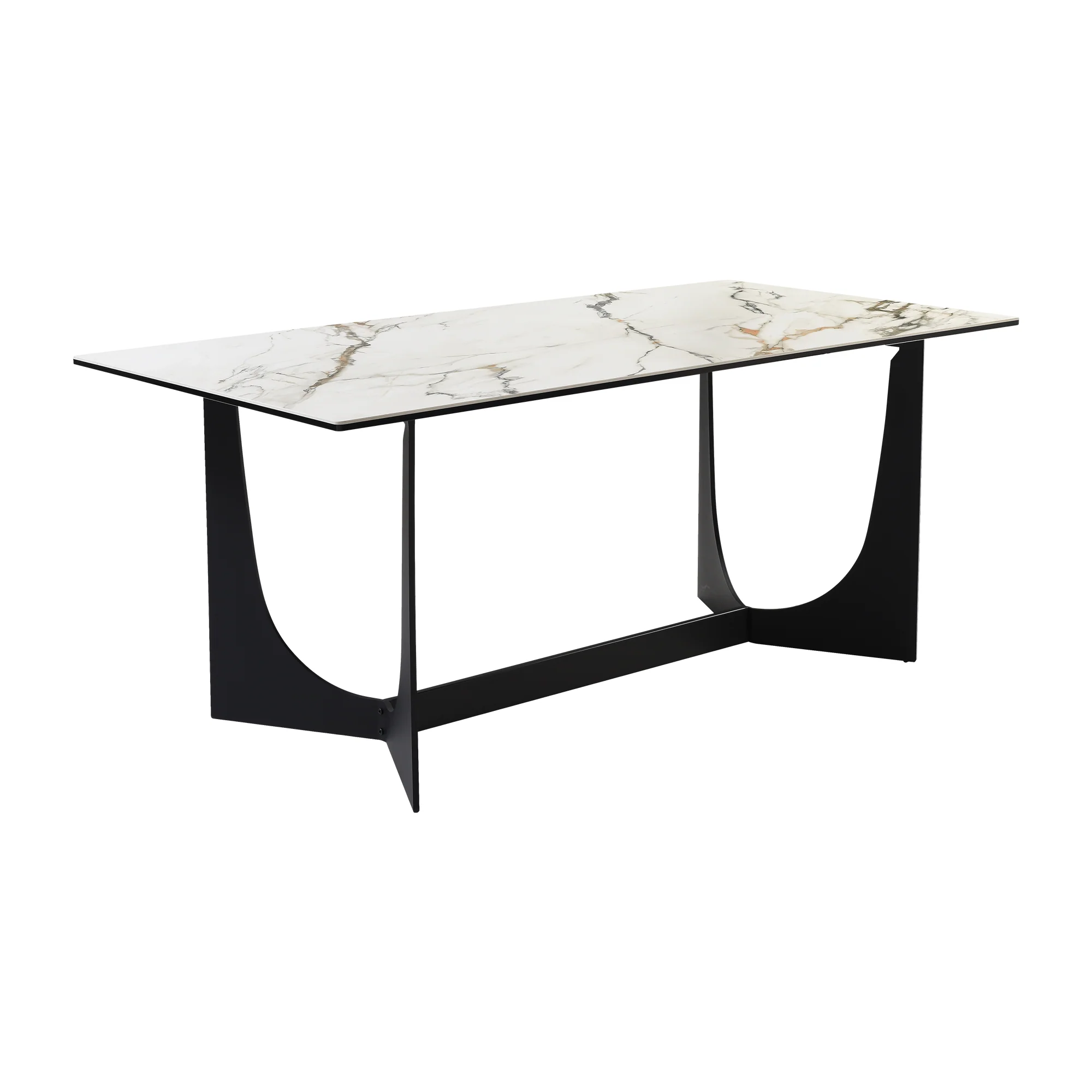 Esme Dining Table in Stone and Metal By Armen Living - Image 3
