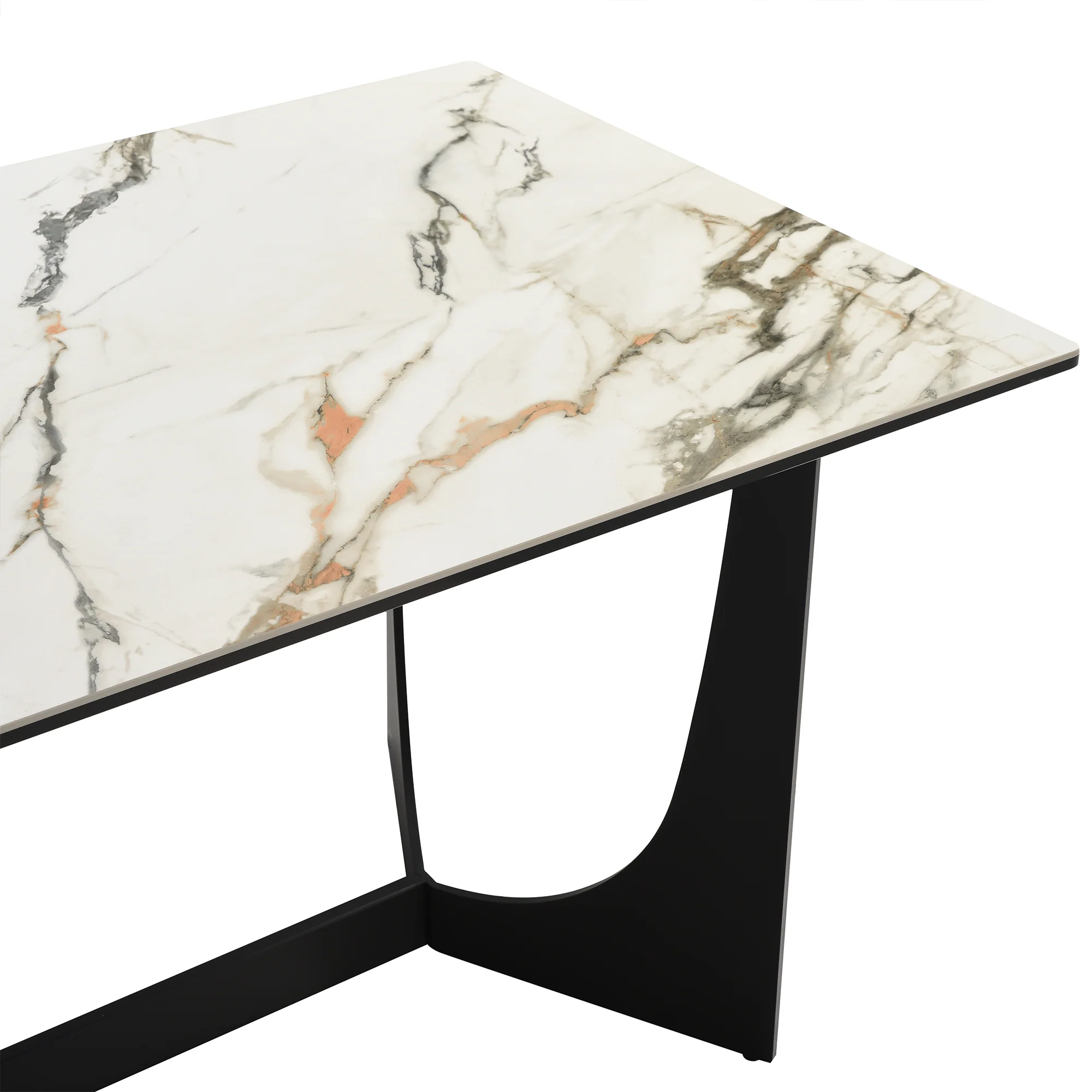 Esme Dining Table in Stone and Metal By Armen Living - Image 7