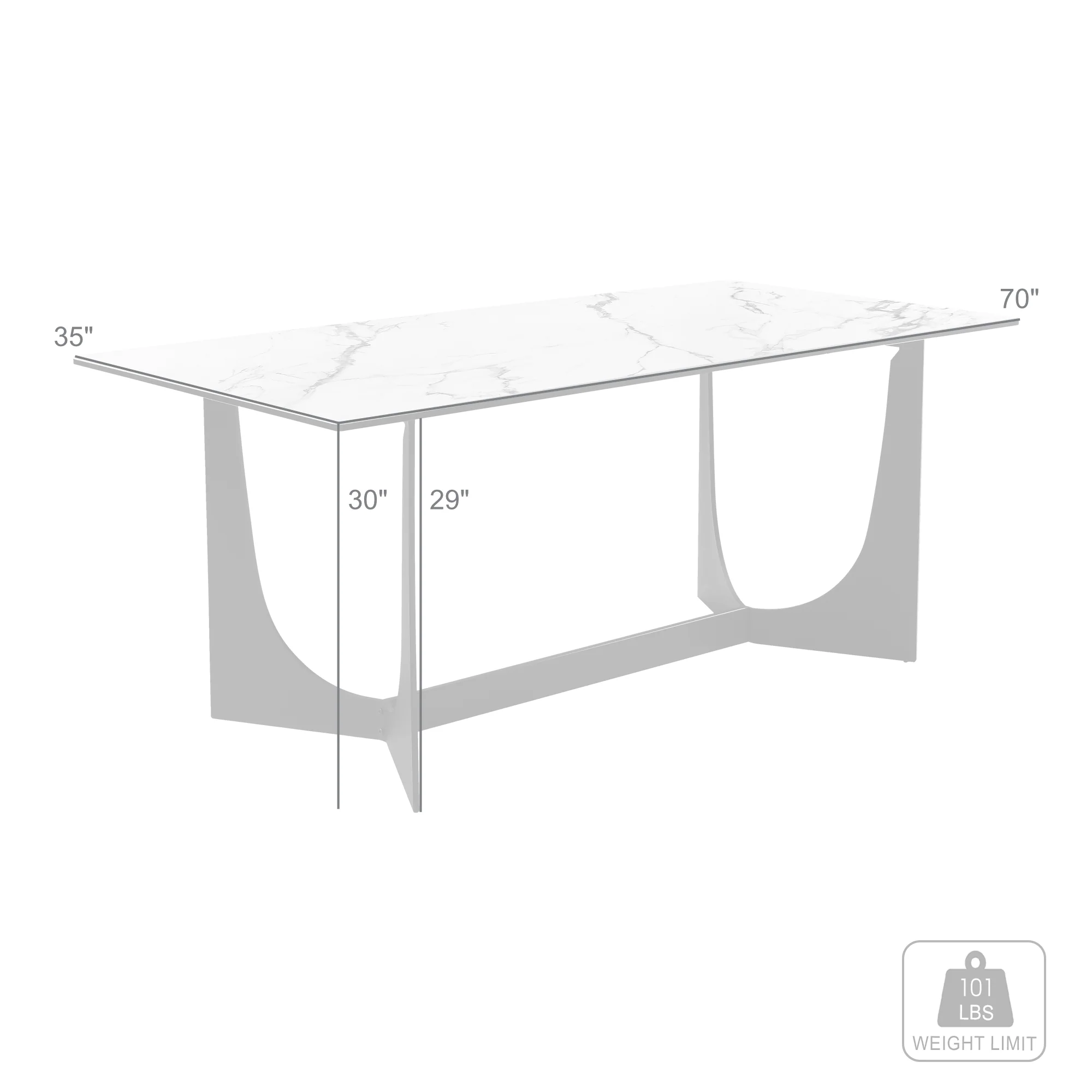 Esme Dining Table in Stone and Metal By Armen Living - Image 9