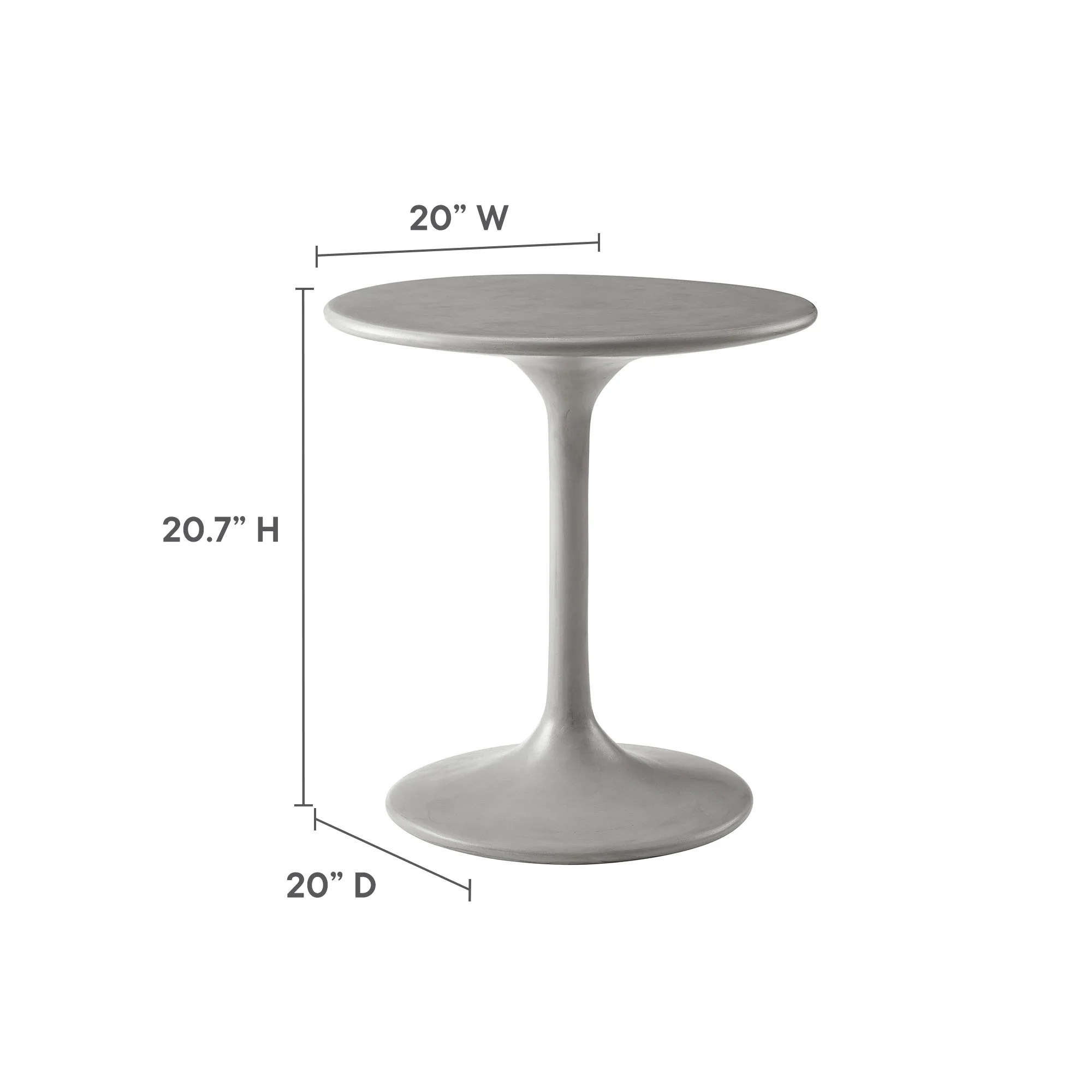 Esme Outdoor Patio Outdoor Patio Concrete Side Table by Modway - Image 7