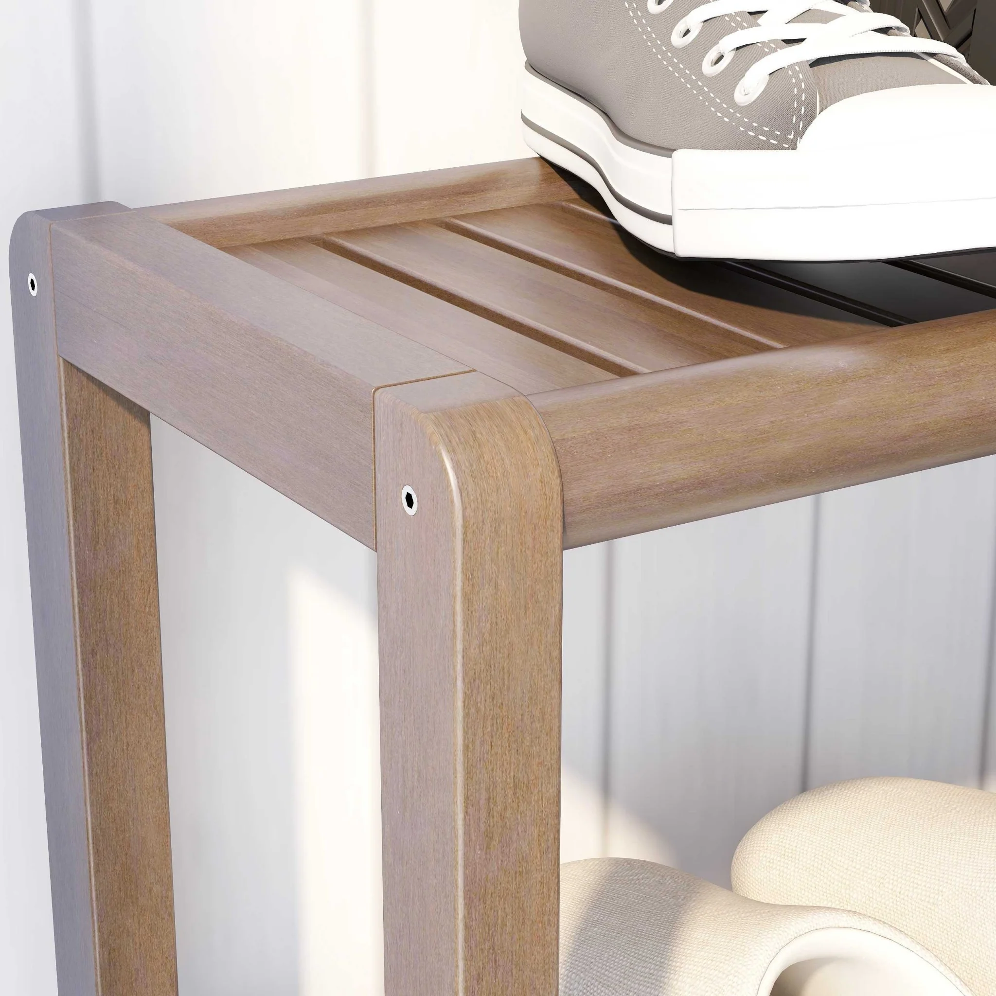 Espresso Brown Versatile Shoe Rack Shelving Unit By Homeroots - Image 5