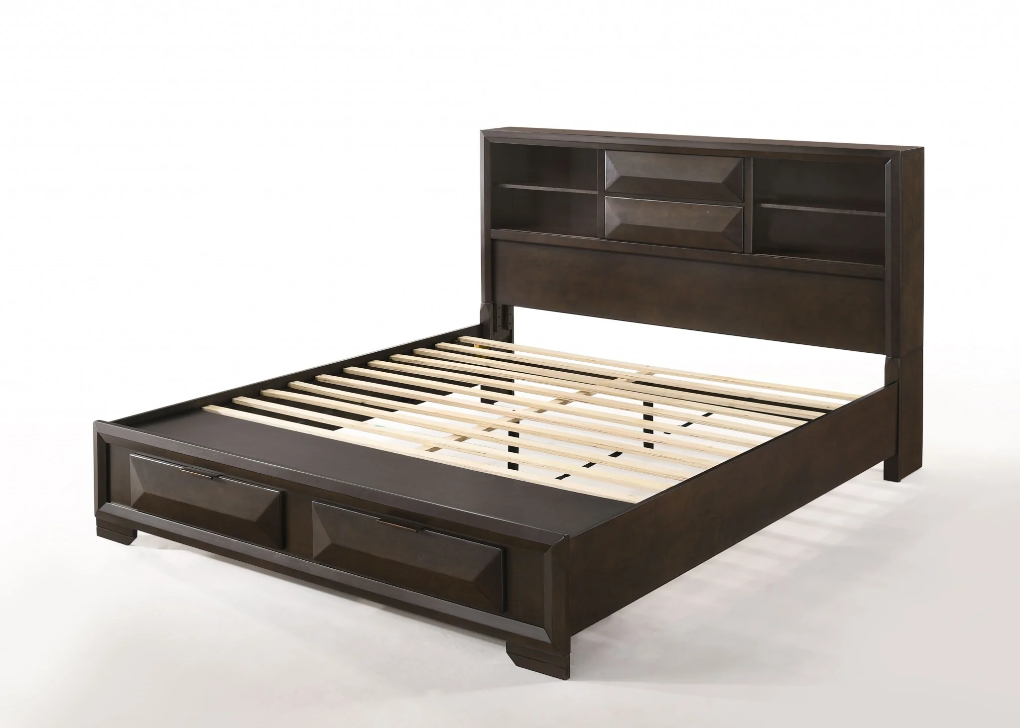 Espresso Eastern King Storage Bed By Homeroots - Image 2