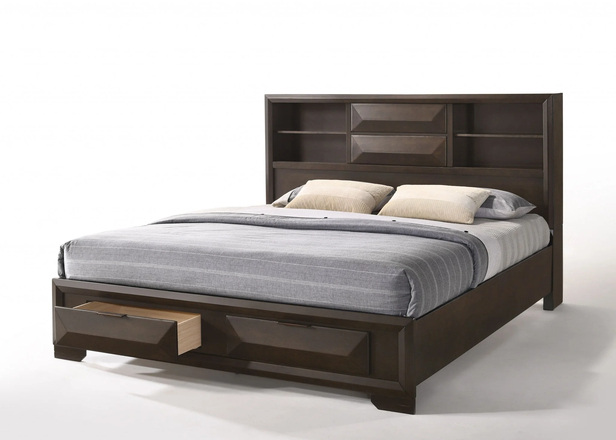 Espresso Eastern King Storage Bed By Homeroots - Image 3