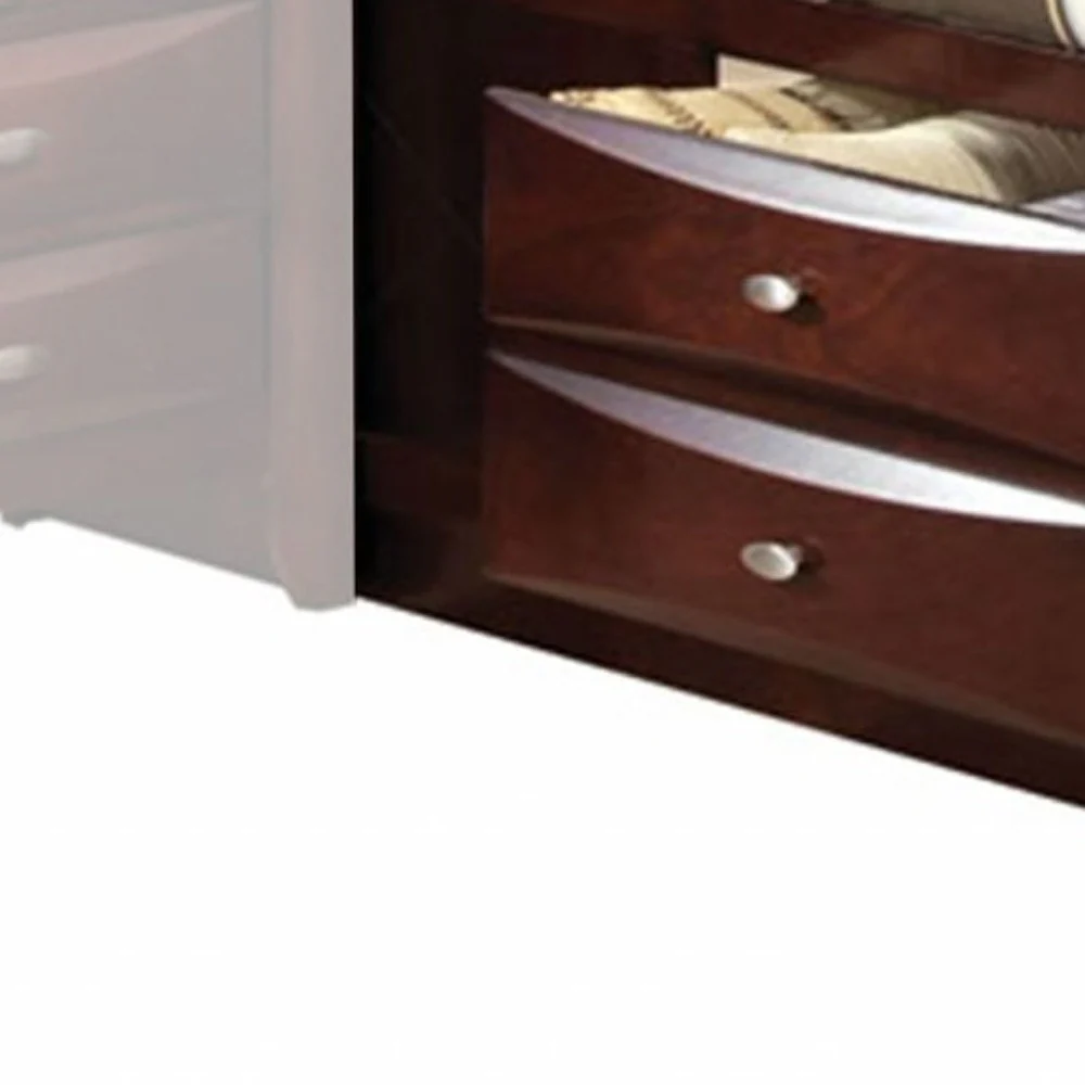 Espresso Finish Wood Multi-Drawer Platform King Bed With Pull Out Tray By Homeroots - Image 3
