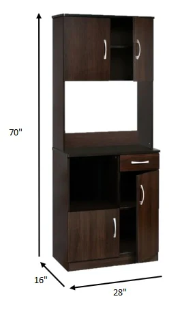 Espresso Kitchen Cabinet By Homeroots - Image 2