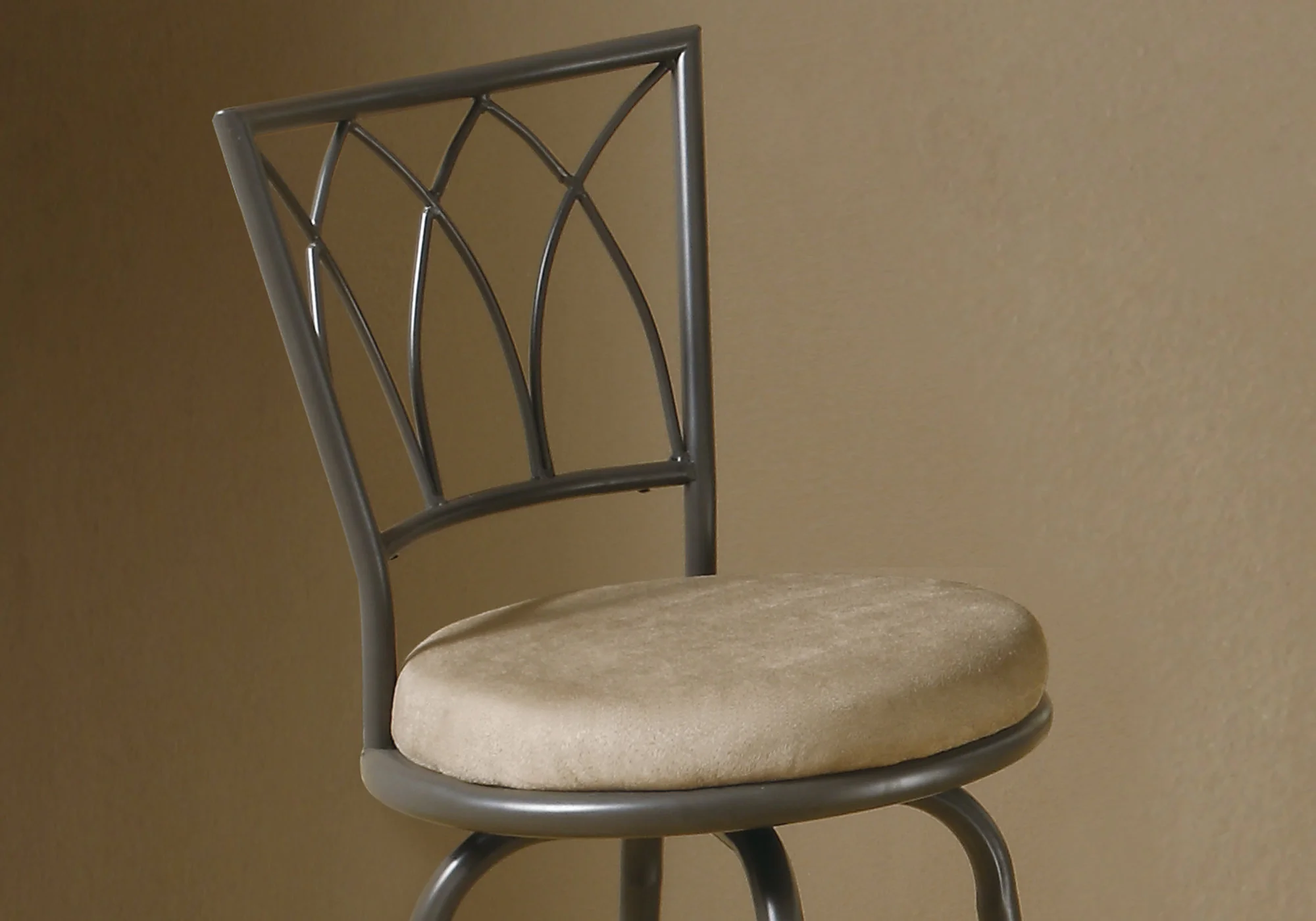 Espresso Metal Foam Microsuede Barstool 2Pcs By Homeroots - Image 2
