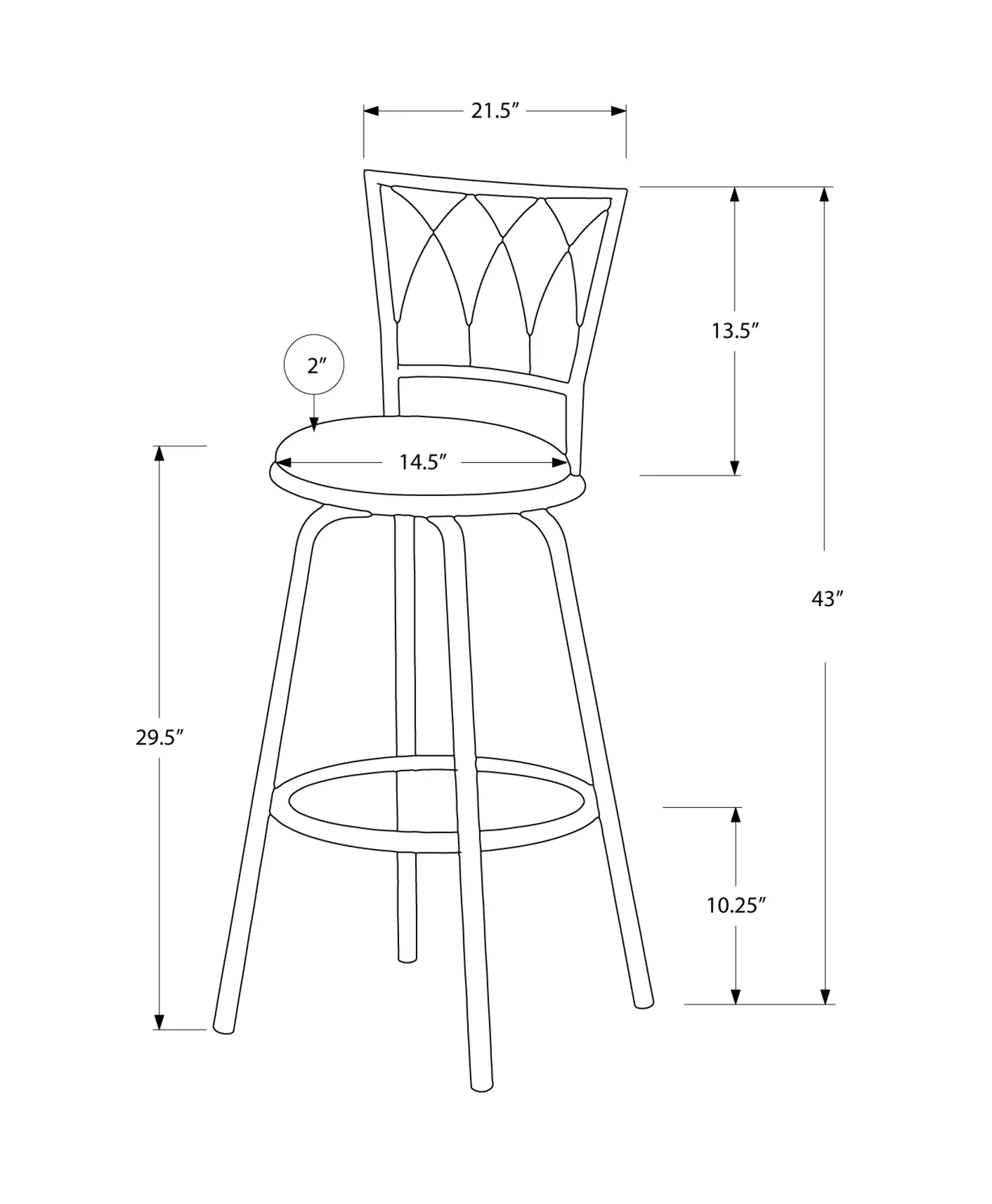 Espresso Metal Foam Microsuede Barstool 2Pcs By Homeroots - Image 3