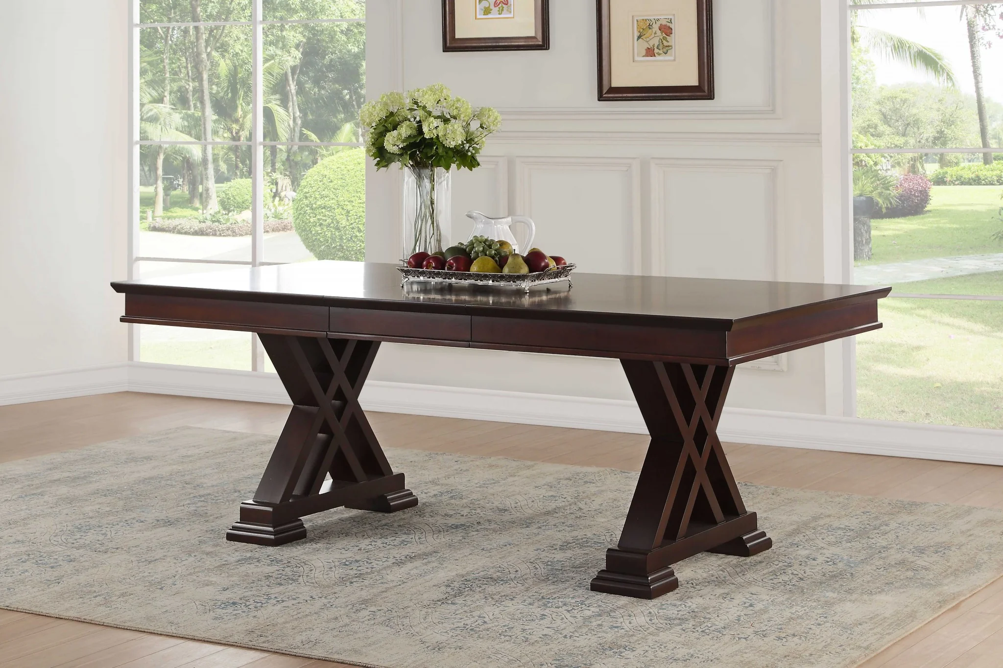 Espresso Poplar Dining Table By Homeroots - Image 3