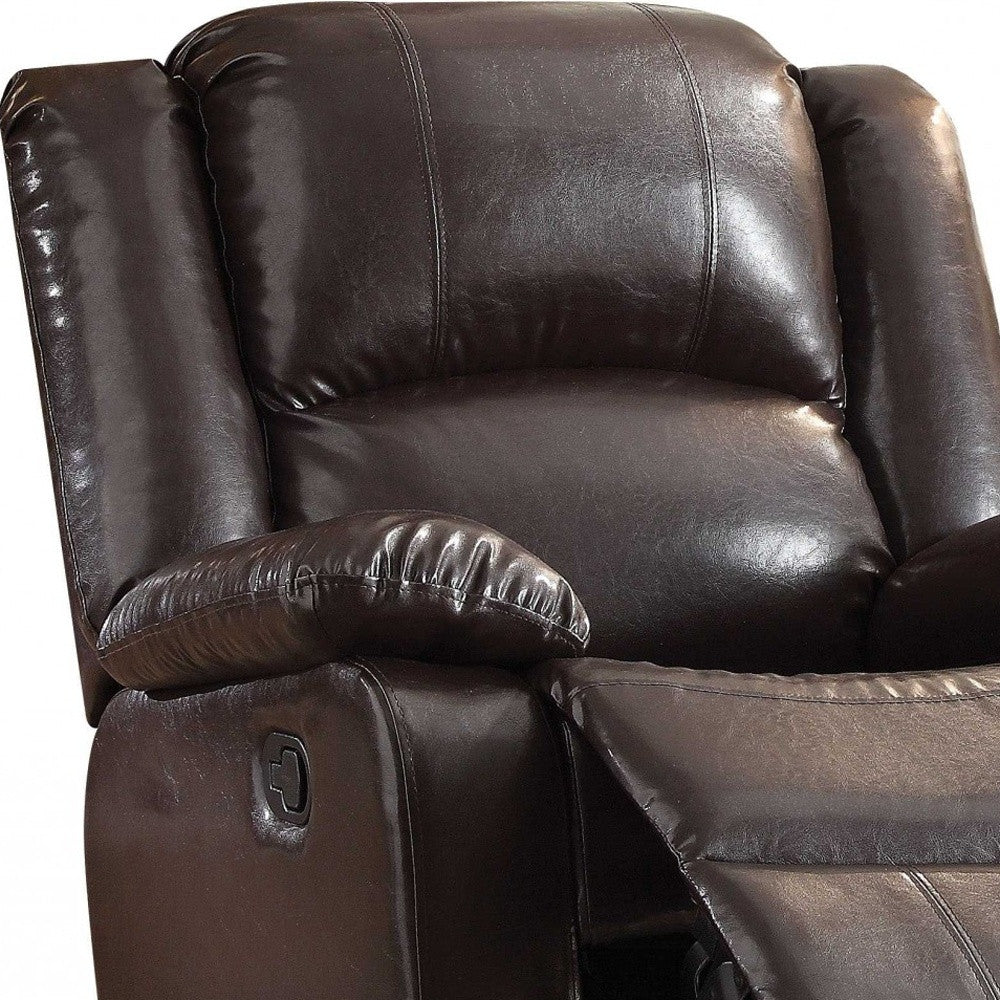 Espresso Pu Recliner By Homeroots - Image 3