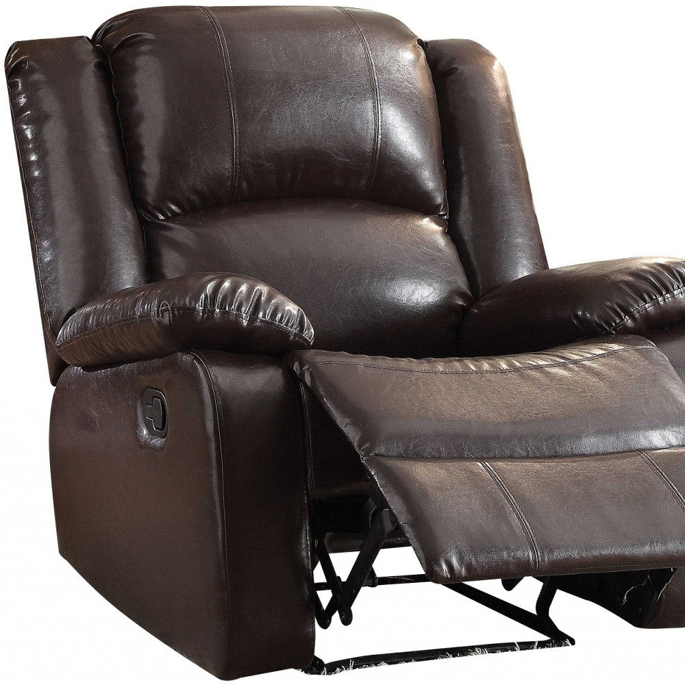 Espresso Pu Recliner By Homeroots - Image 4