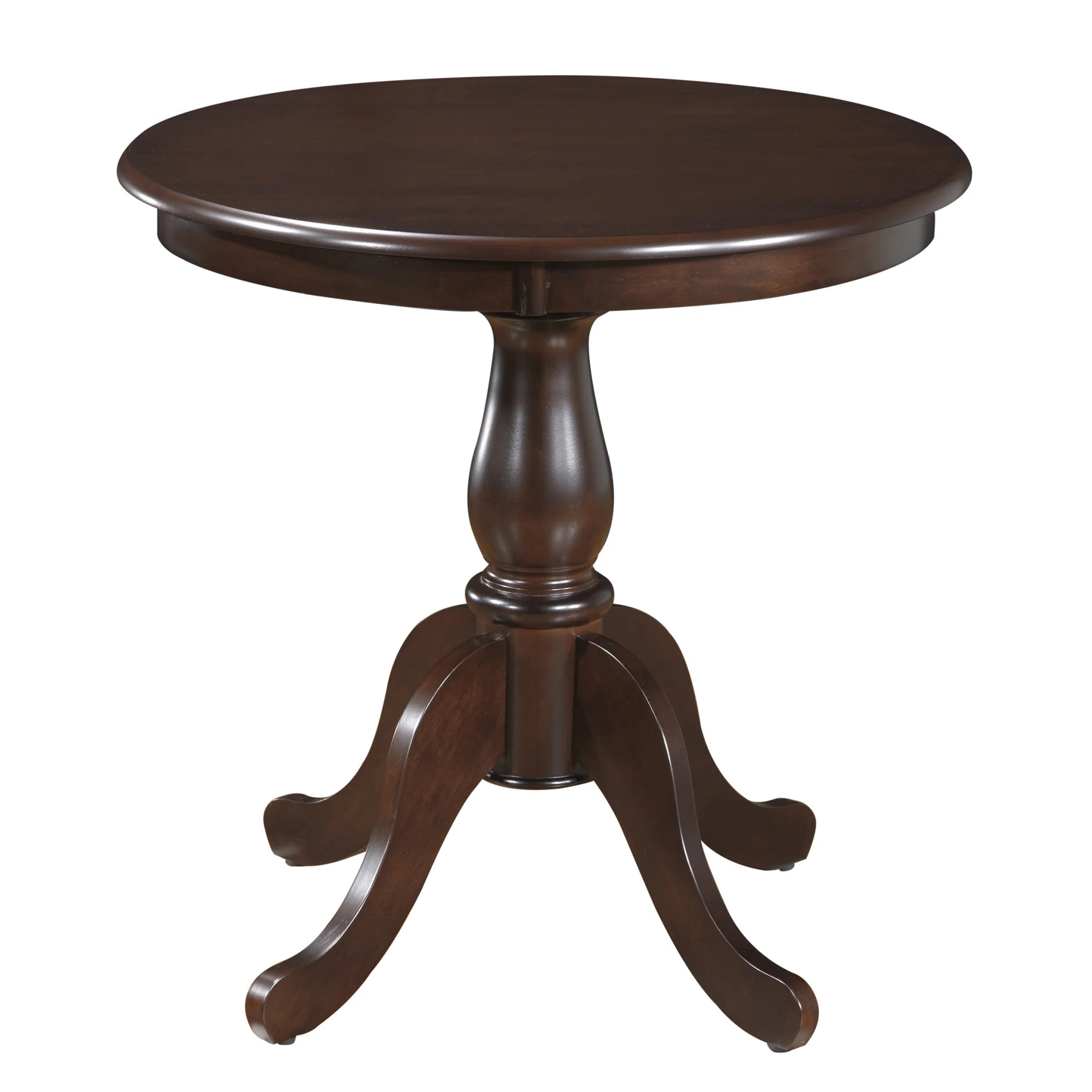 Espresso Rounded Solid Manufactured Wood And Solid Wood Pedestal Base Dining Table By Homeroots - Image 2