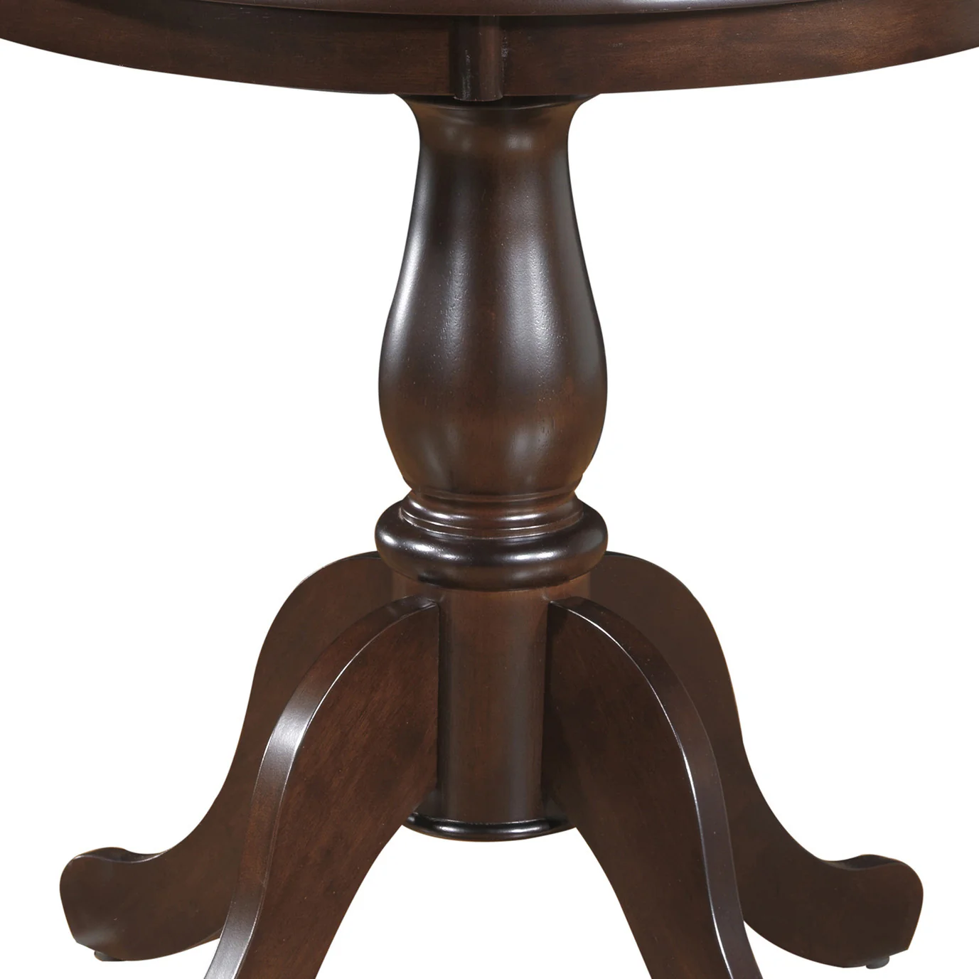 Espresso Rounded Solid Manufactured Wood And Solid Wood Pedestal Base Dining Table By Homeroots - Image 3