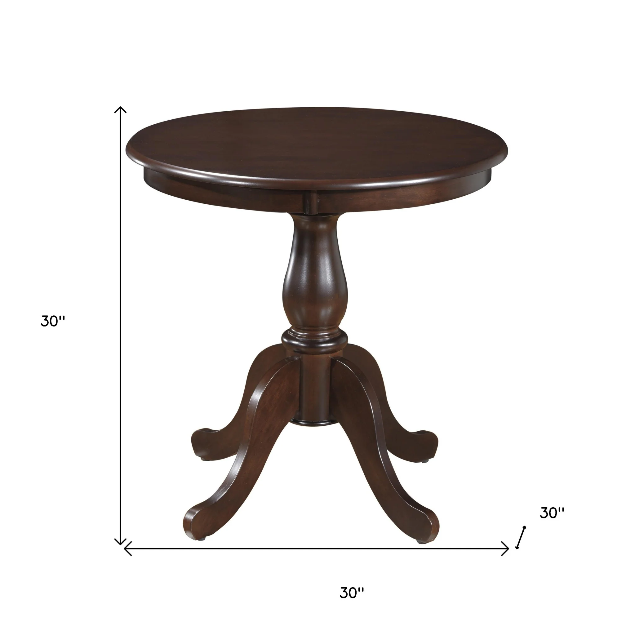 Espresso Rounded Solid Manufactured Wood And Solid Wood Pedestal Base Dining Table By Homeroots - Image 5